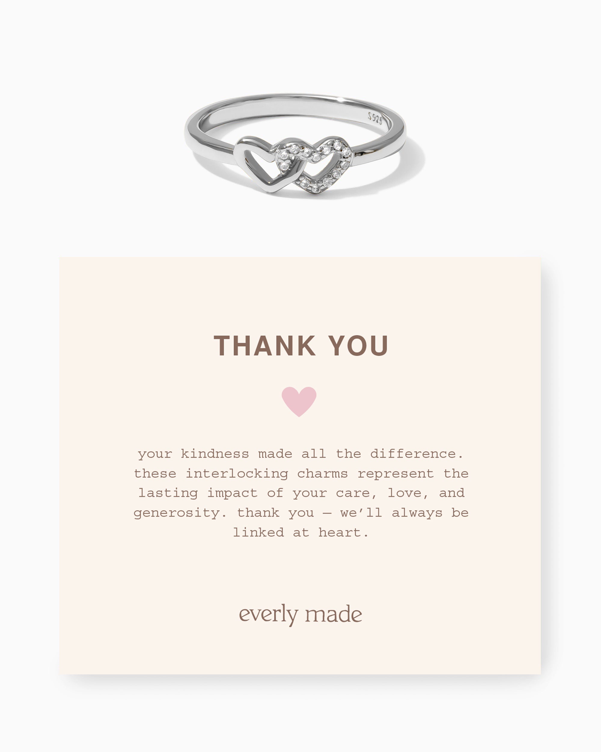 Linked Hearts CZ Ring • Thank You (Final Sale)