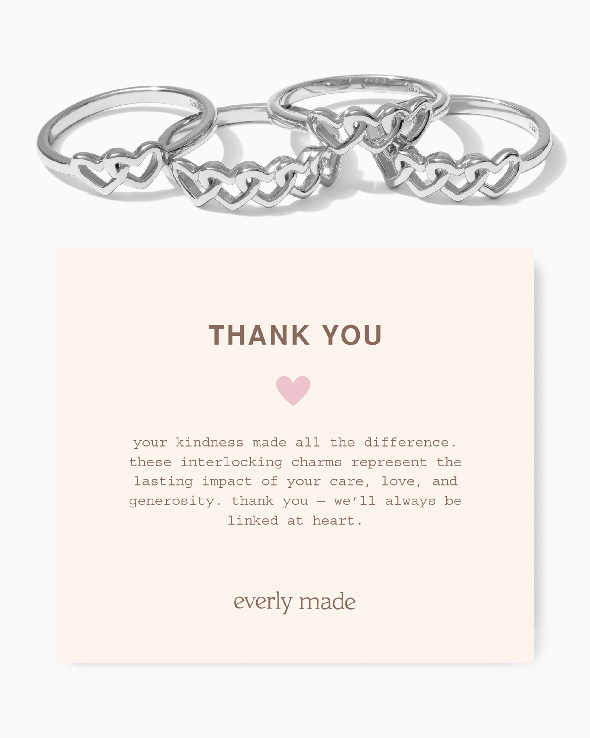 Linked Hearts Ring • Thank You