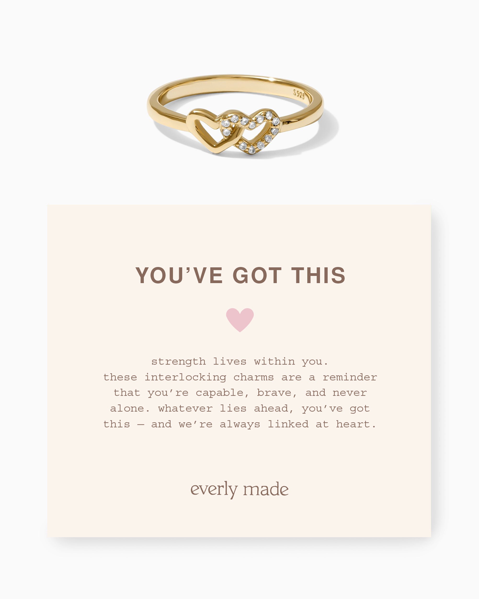 Linked Hearts CZ Ring • You've Got This (Final Sale)