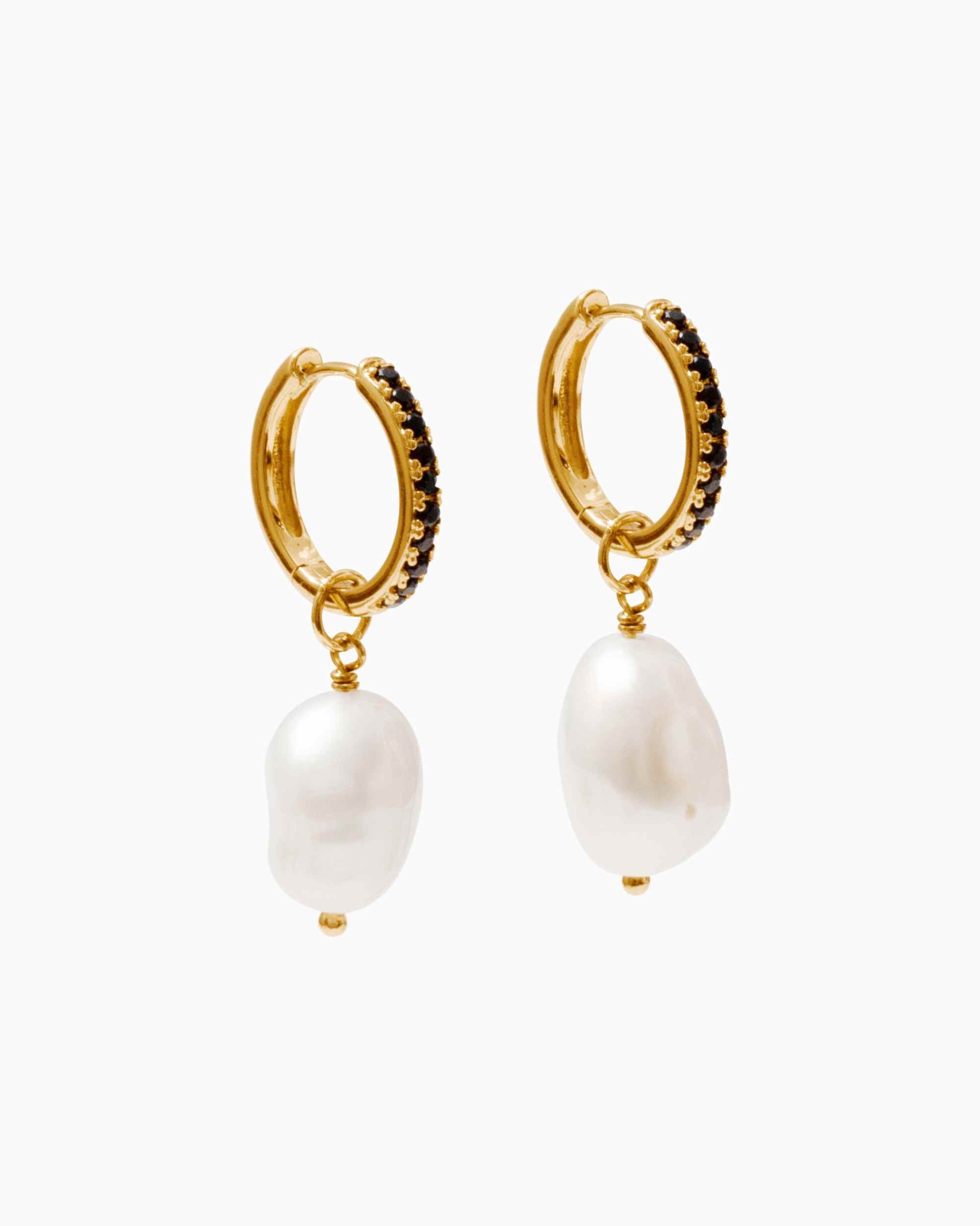 Sloane Freshwater Pearl & Hoop Earrings (Final Sale)