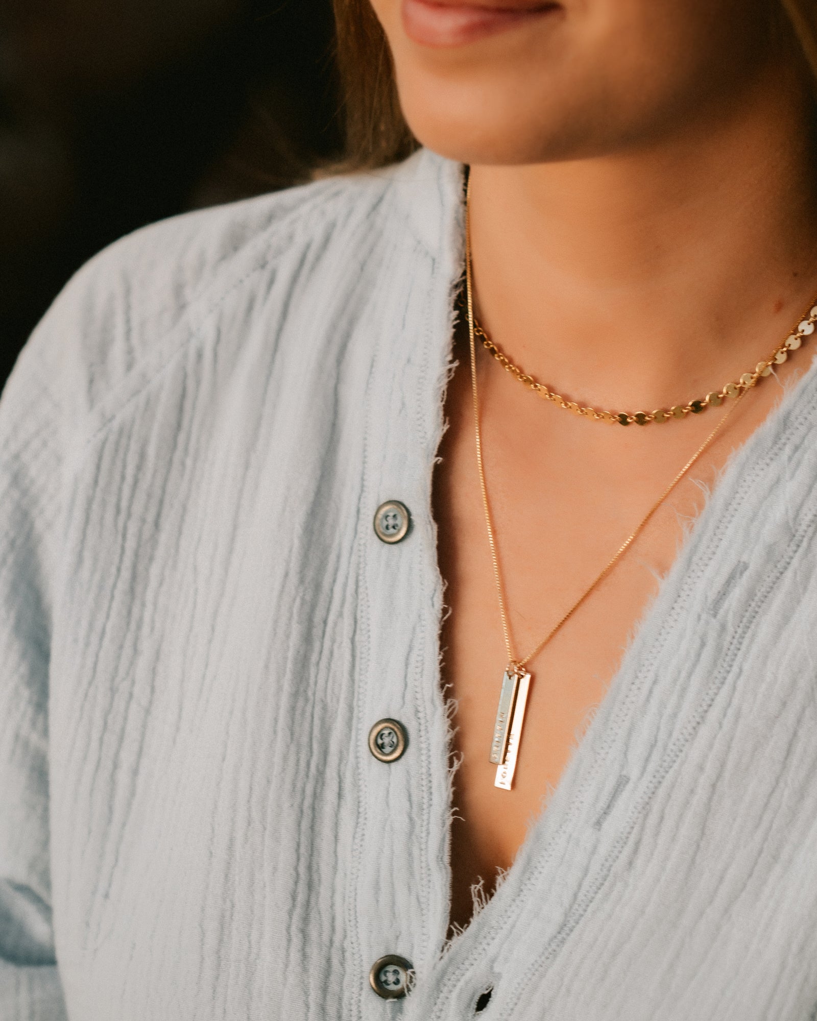 Nova Skinny Double Bar Necklace
