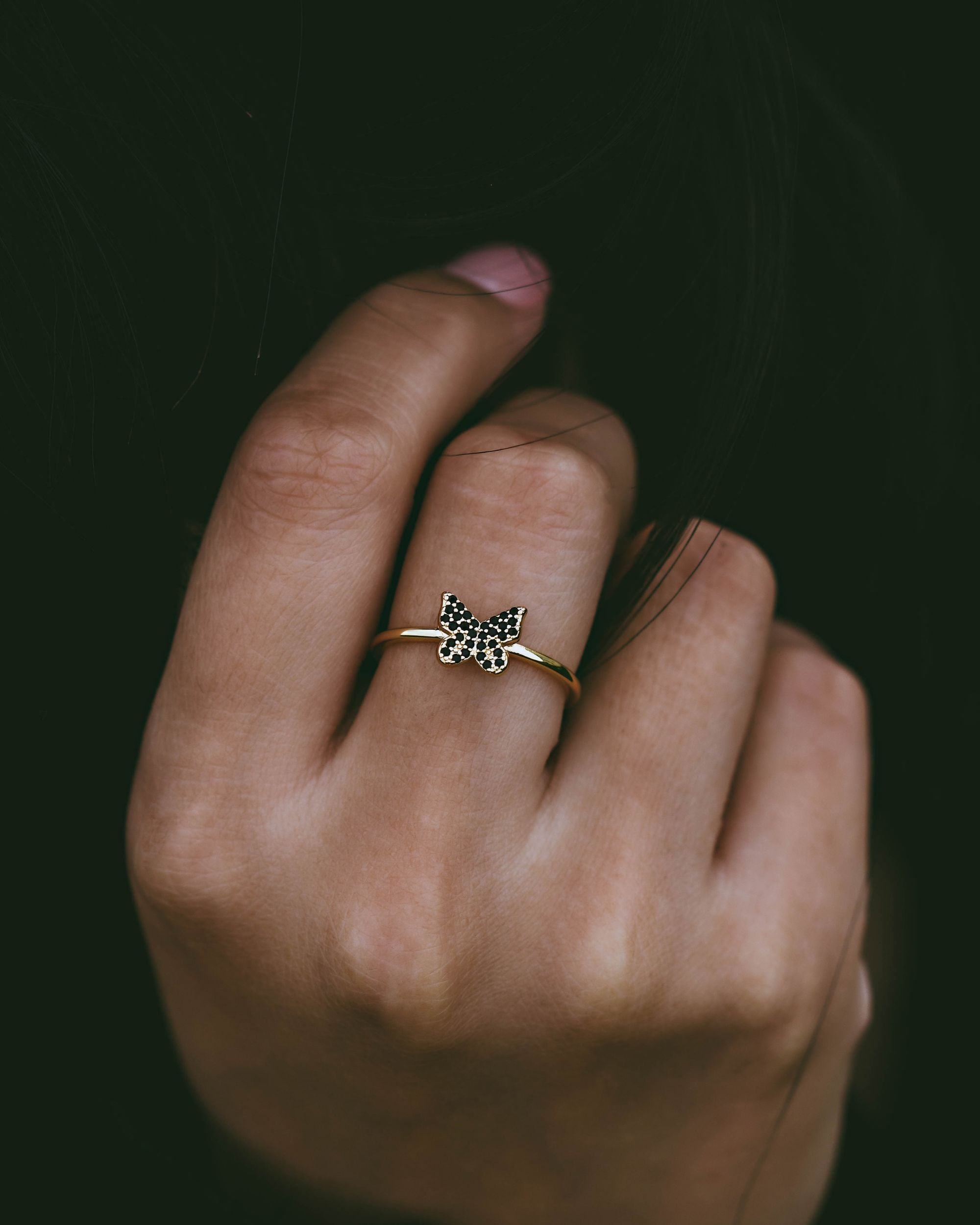 Black Butterfly Ring (Final Sale)