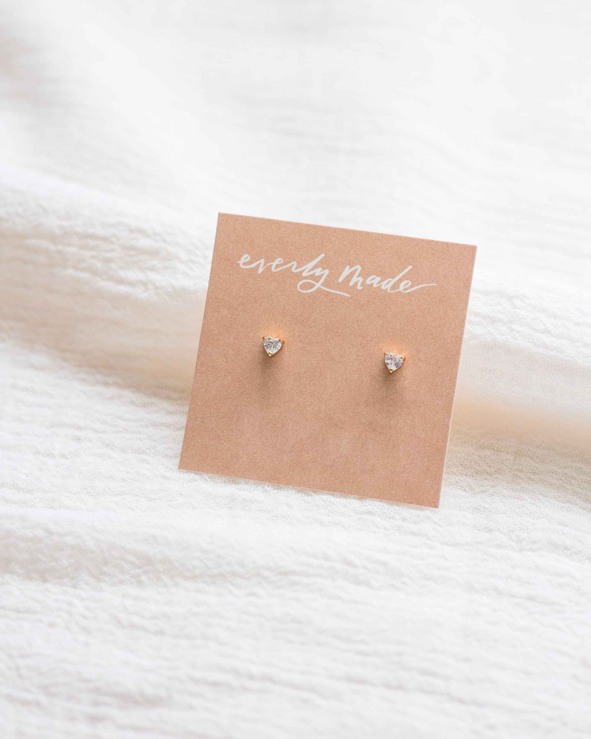 Peyton Tiny Heart CZ Stud Earrings (Final Sale)