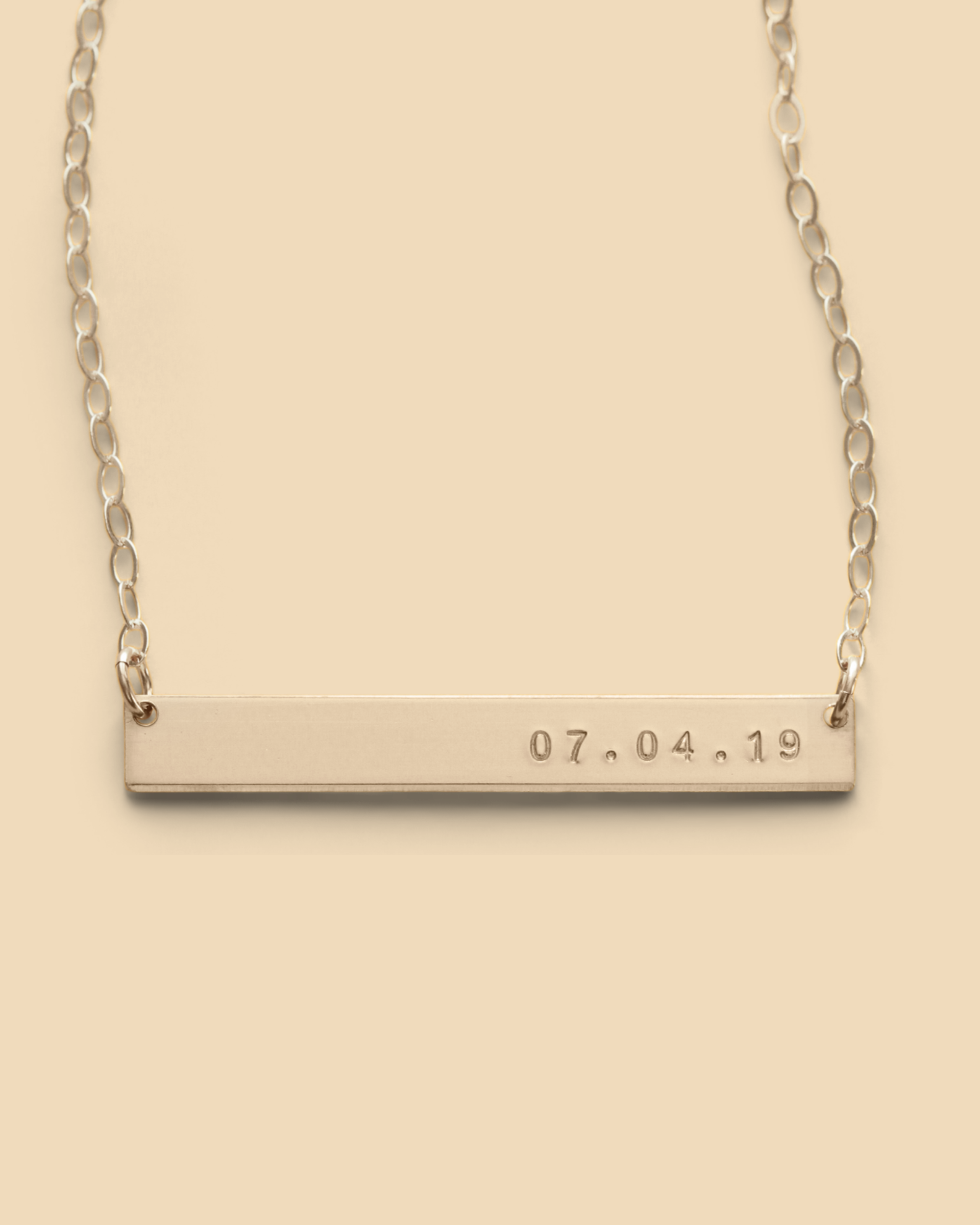 Skinny Date Bar Necklace