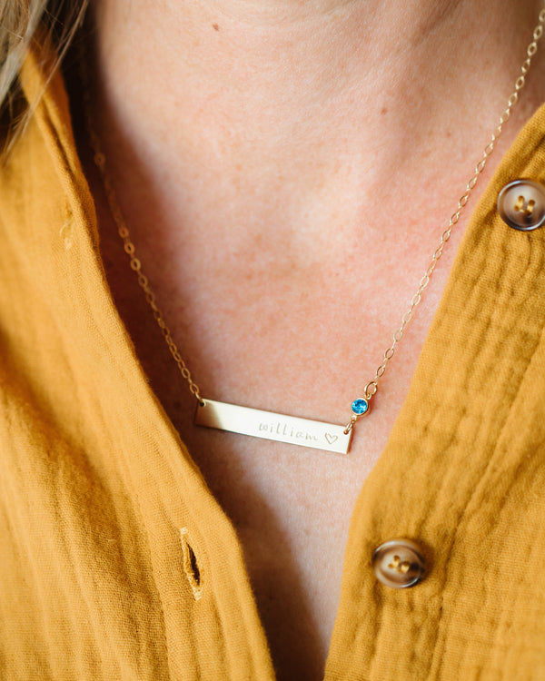 Chandler Birthstone Bar Necklace