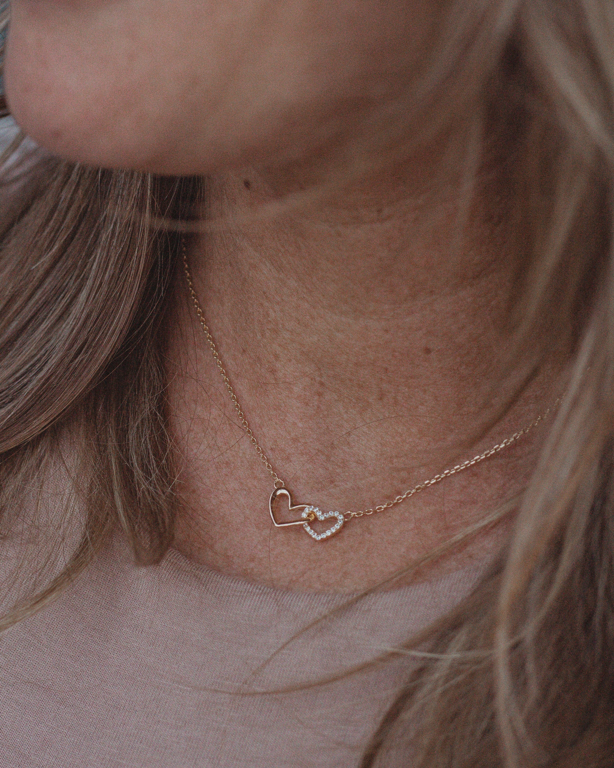 Linked Hearts Necklace • Thank You