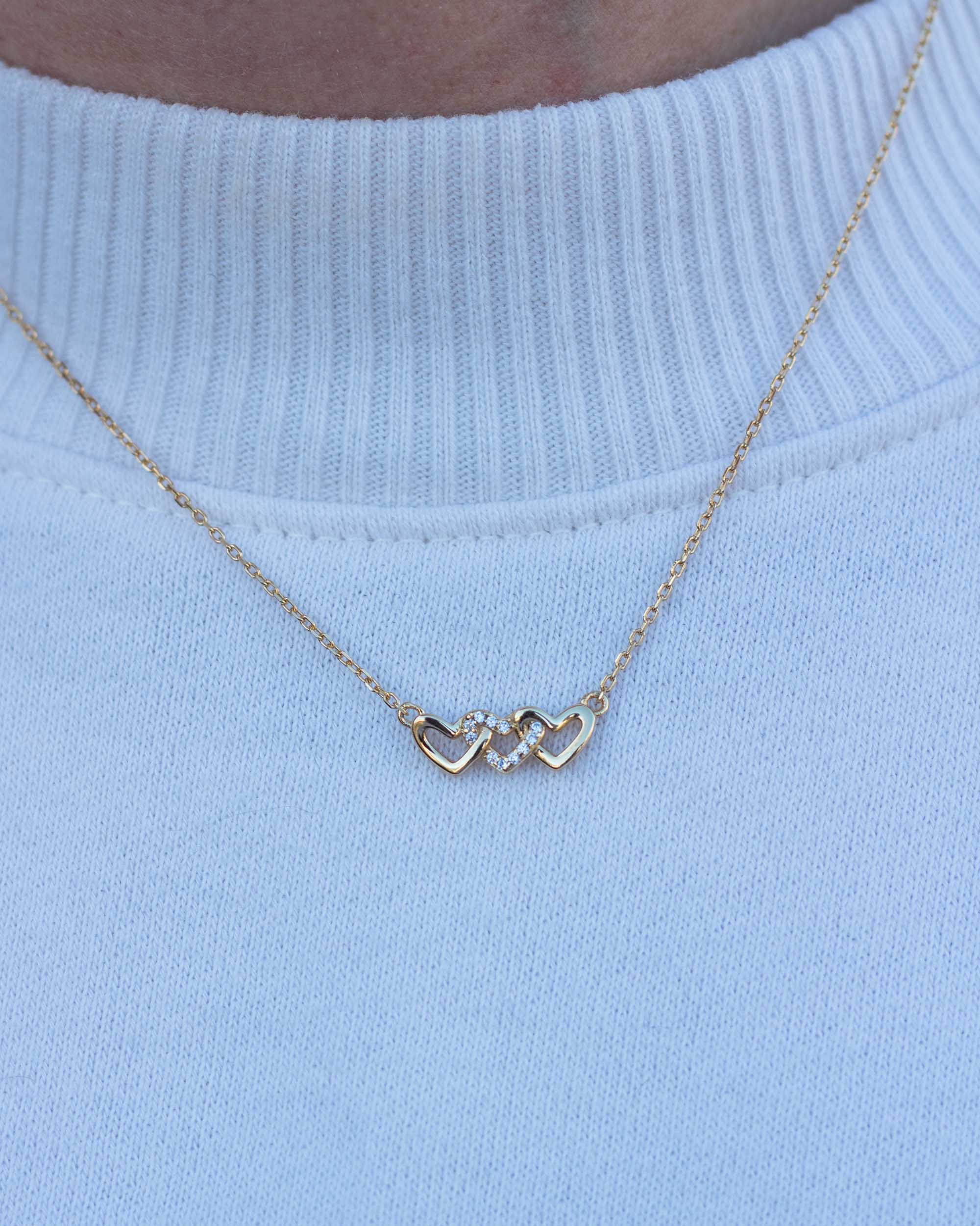 Linked Hearts Necklace • Thank You