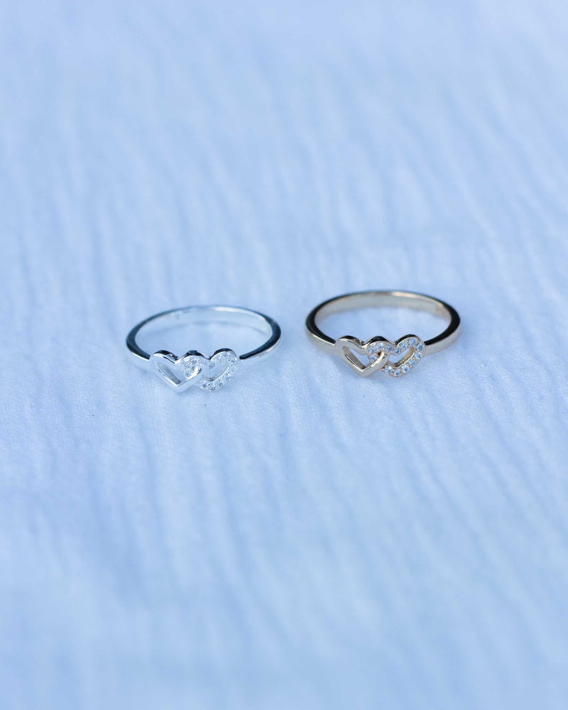 Linked Hearts CZ Ring • Grandmother