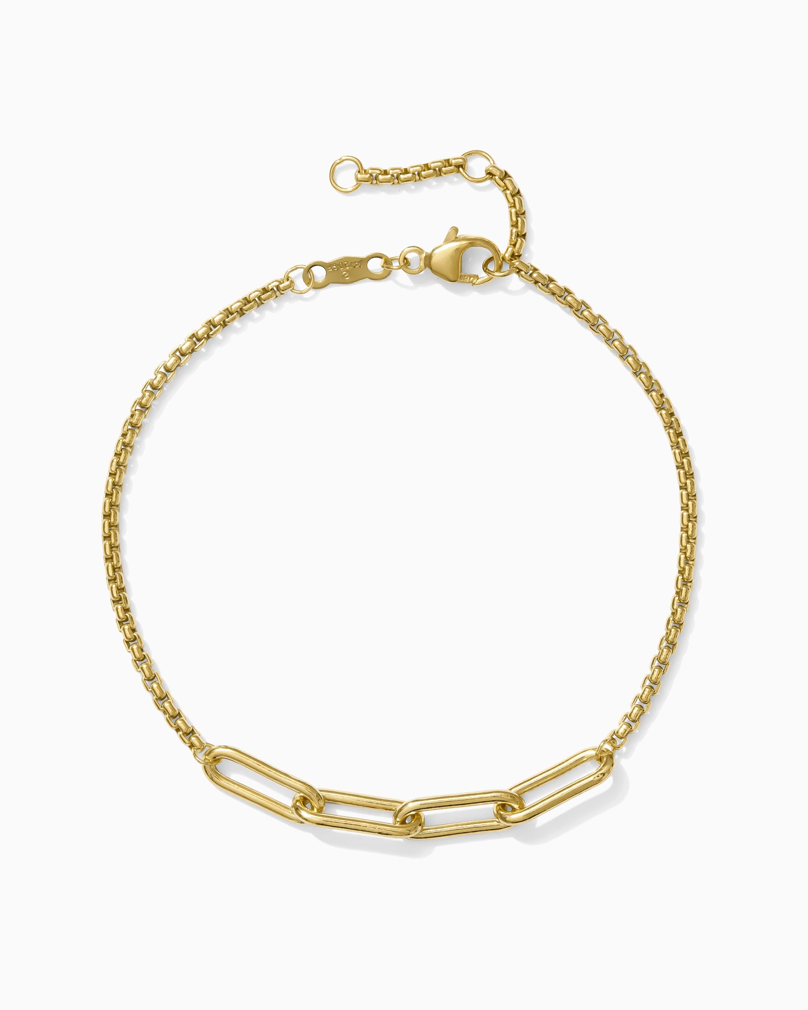 K18 U-Link Chain Bracelet ( @ジッポ ) 14k Gold Large Open Link