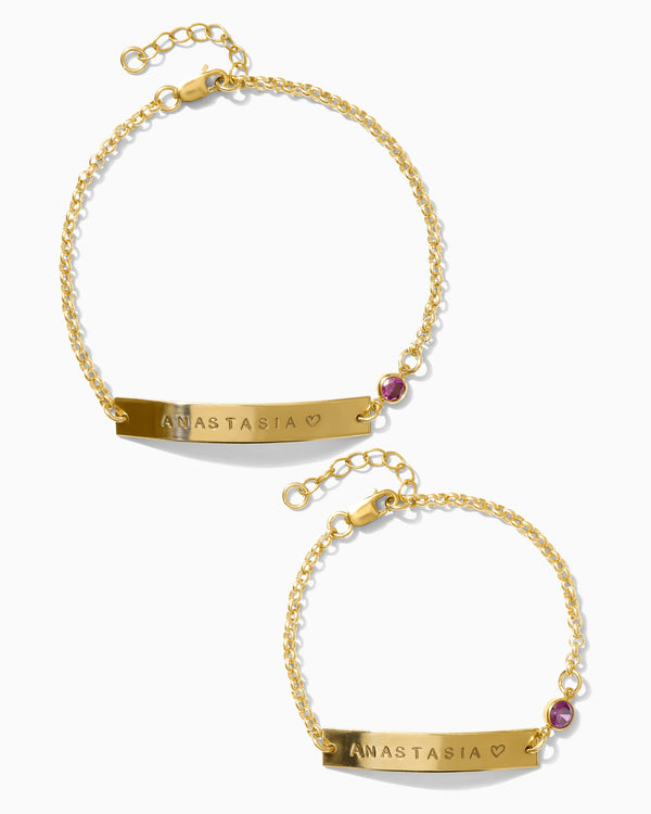 Mother & Daughter Birthstone Bracelet Set