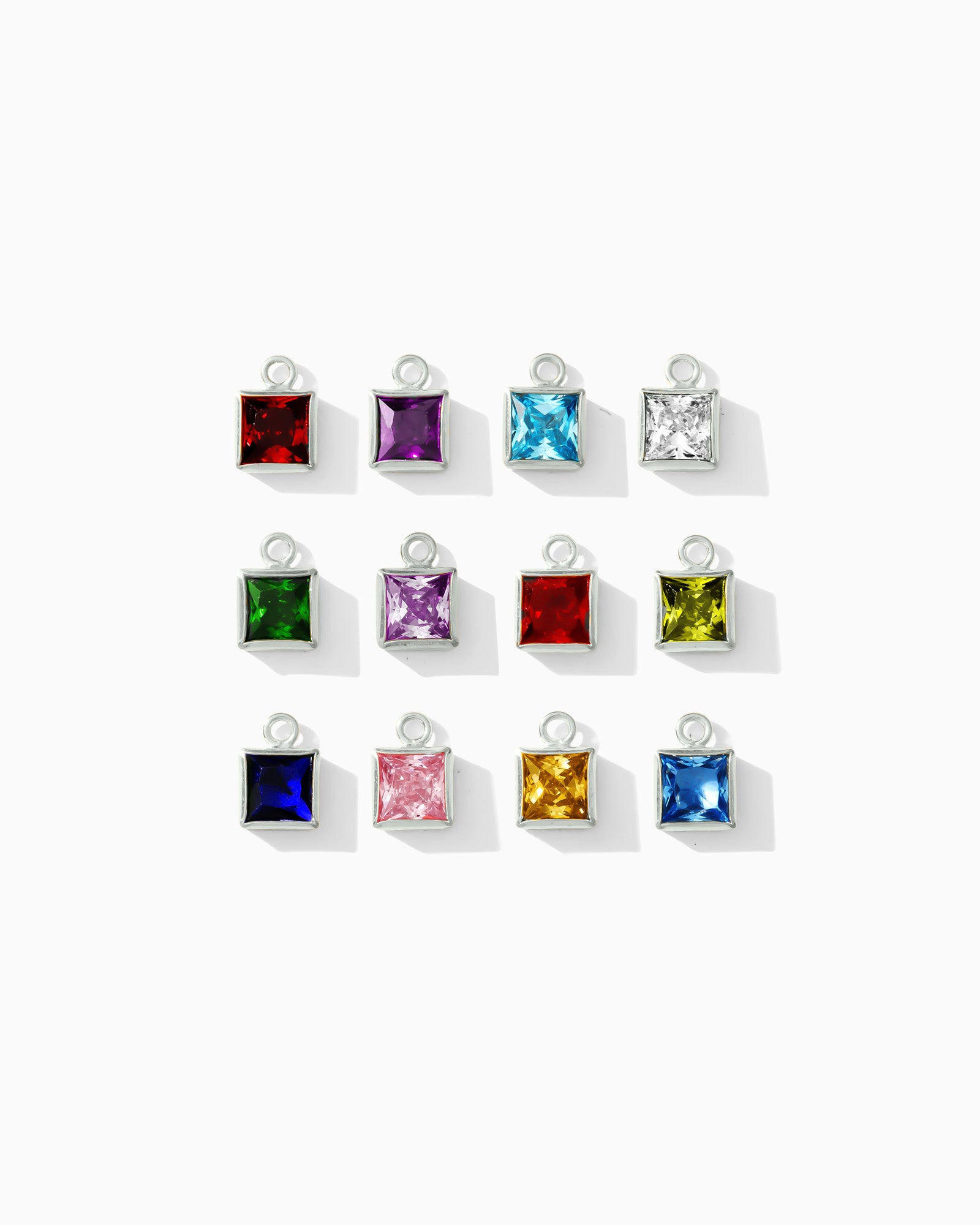 4mm Cassia Square Birthstone Charm