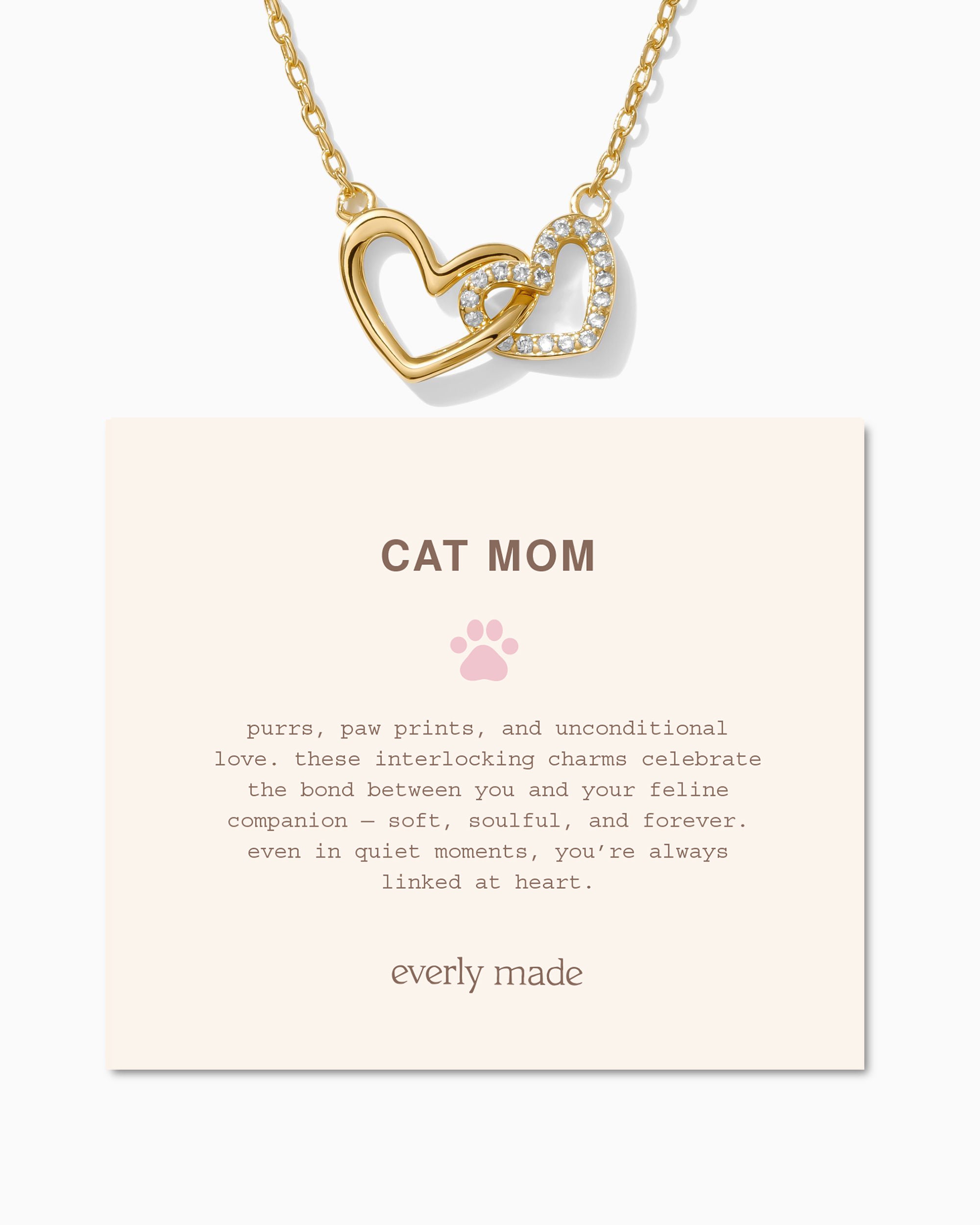Linked Hearts Necklace • Cat Mom
