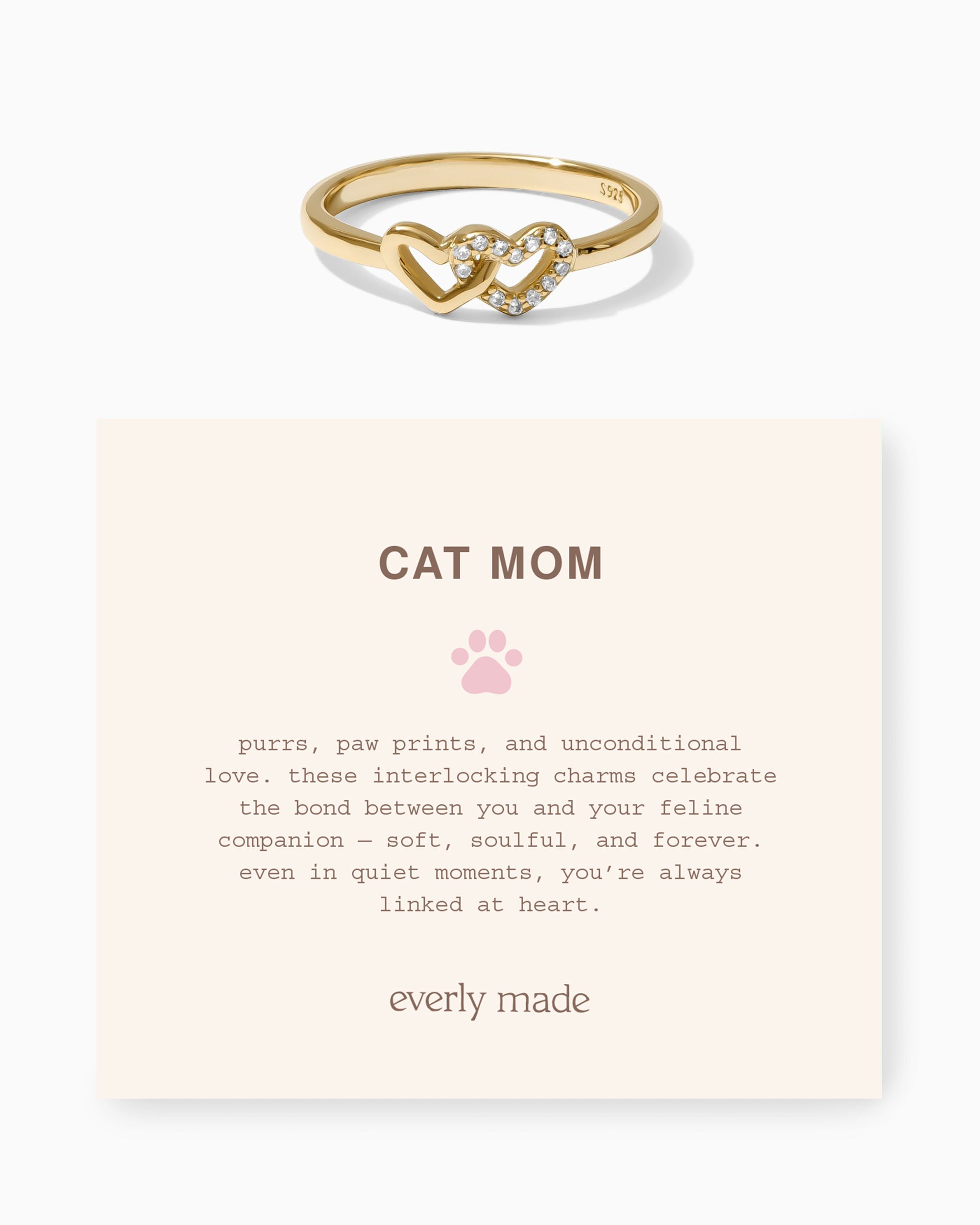 Linked Hearts CZ Ring • Cat Mom (Final Sale)