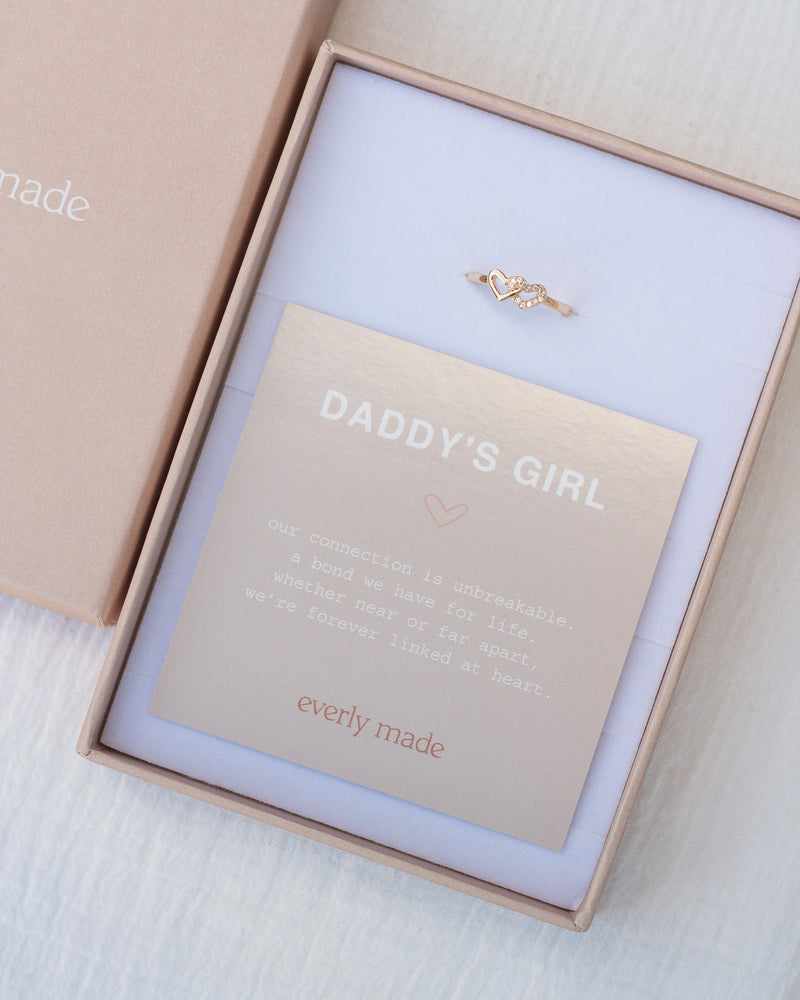 Linked Hearts CZ Ring • Daddy's Girl