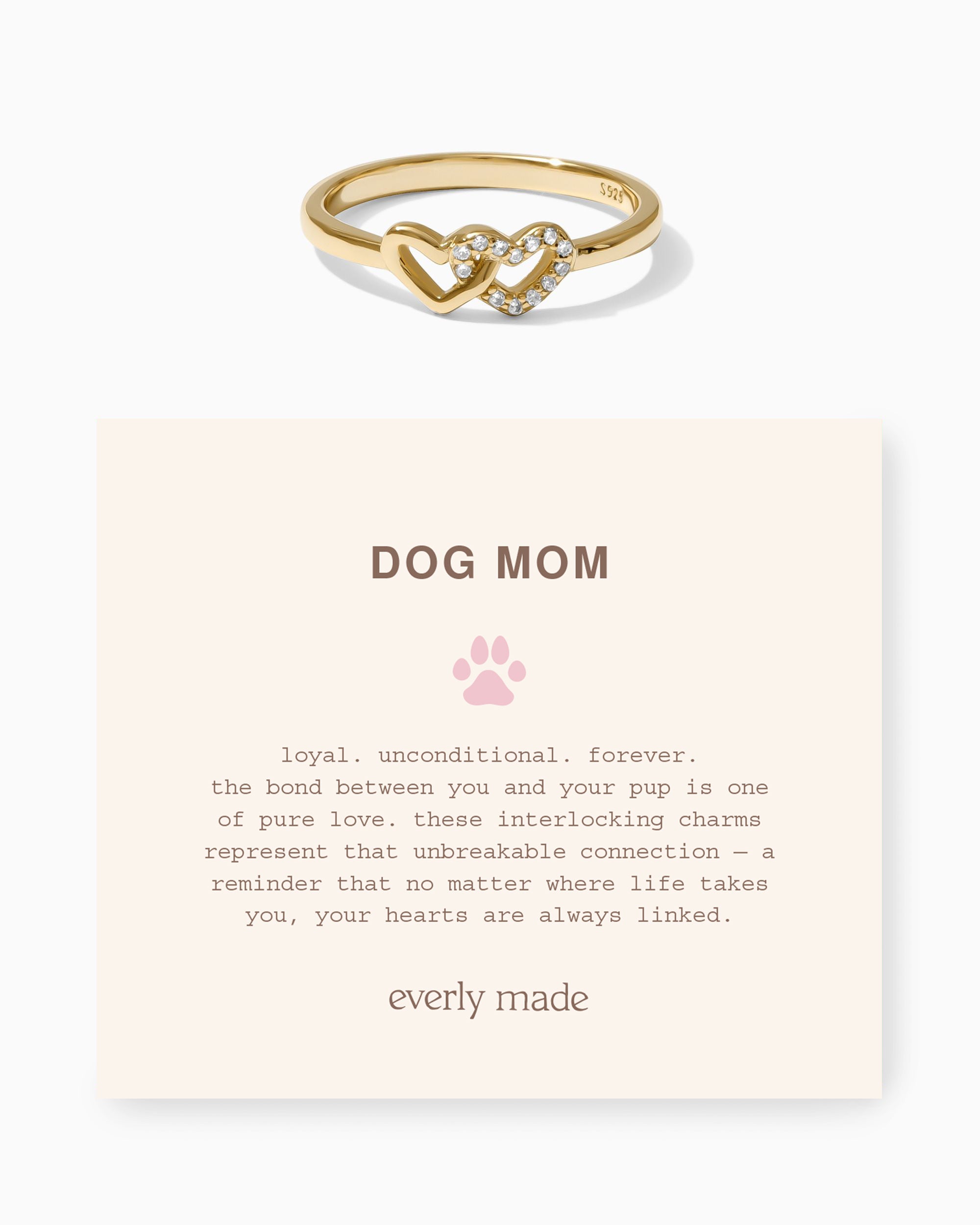 Linked Hearts CZ Ring • Dog Mom (Final Sale)