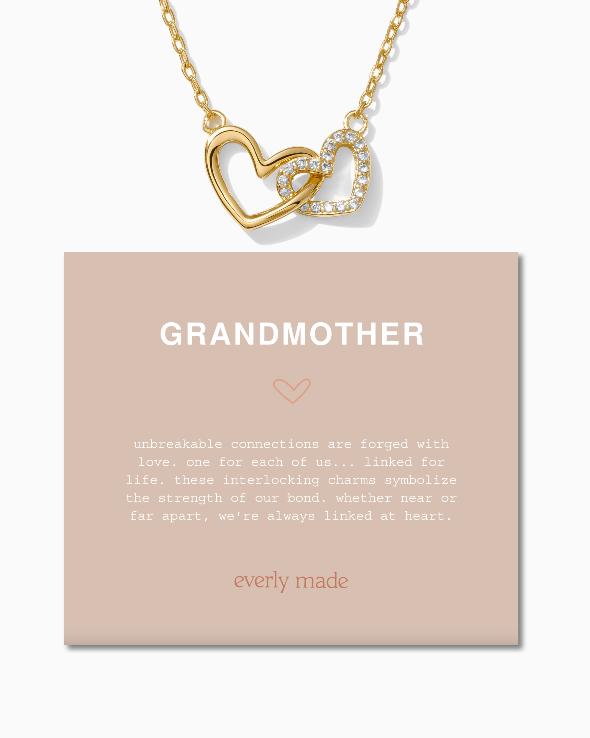 Linked Hearts Necklace • Grandmother gold vermeil / 5 Hearts