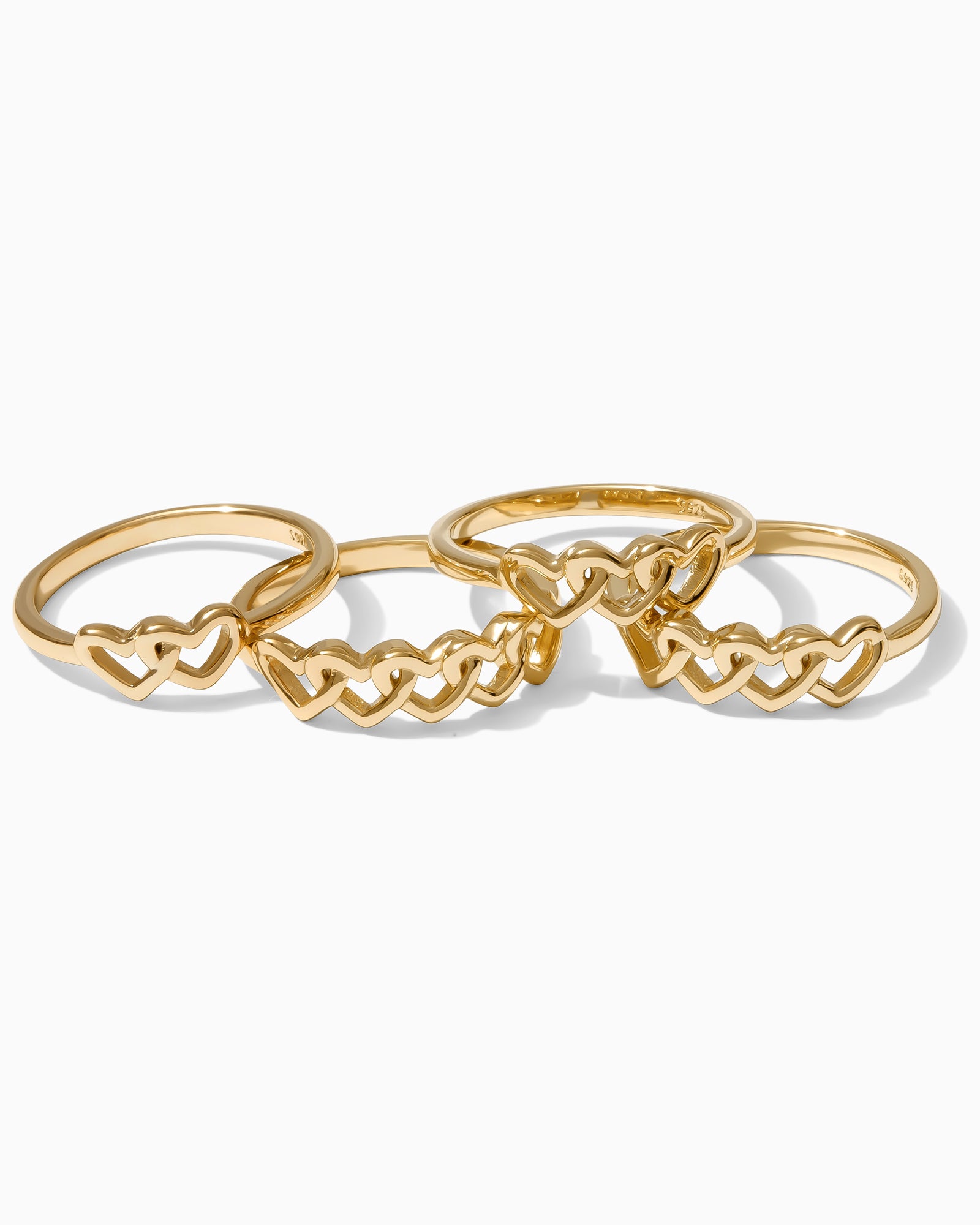 Linked Hearts Ring • 18k Solid Gold