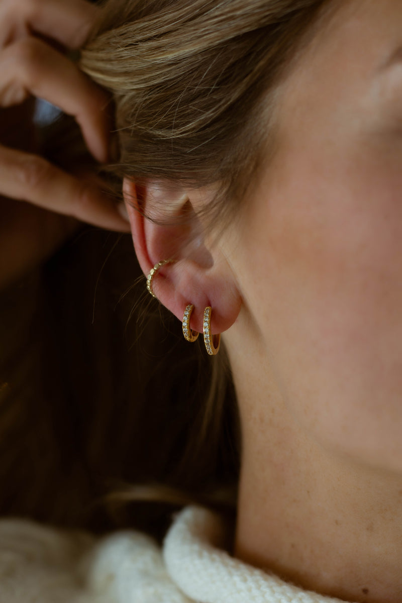 Kelsey 10.5mm Pave Hoop Earrings