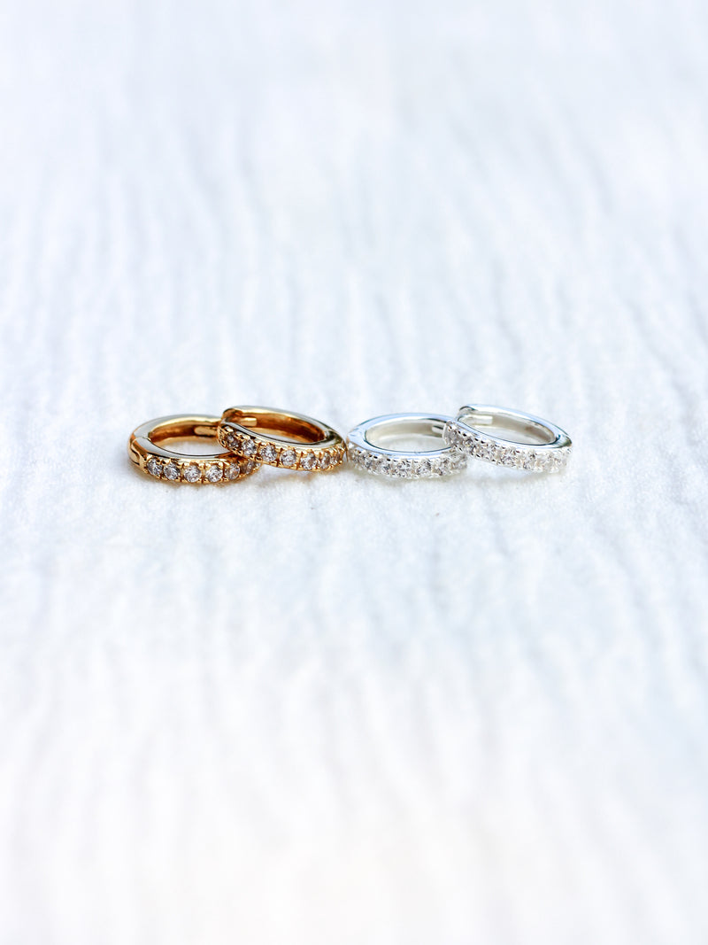 Kelsey 10.5mm Pave Hoop Earrings