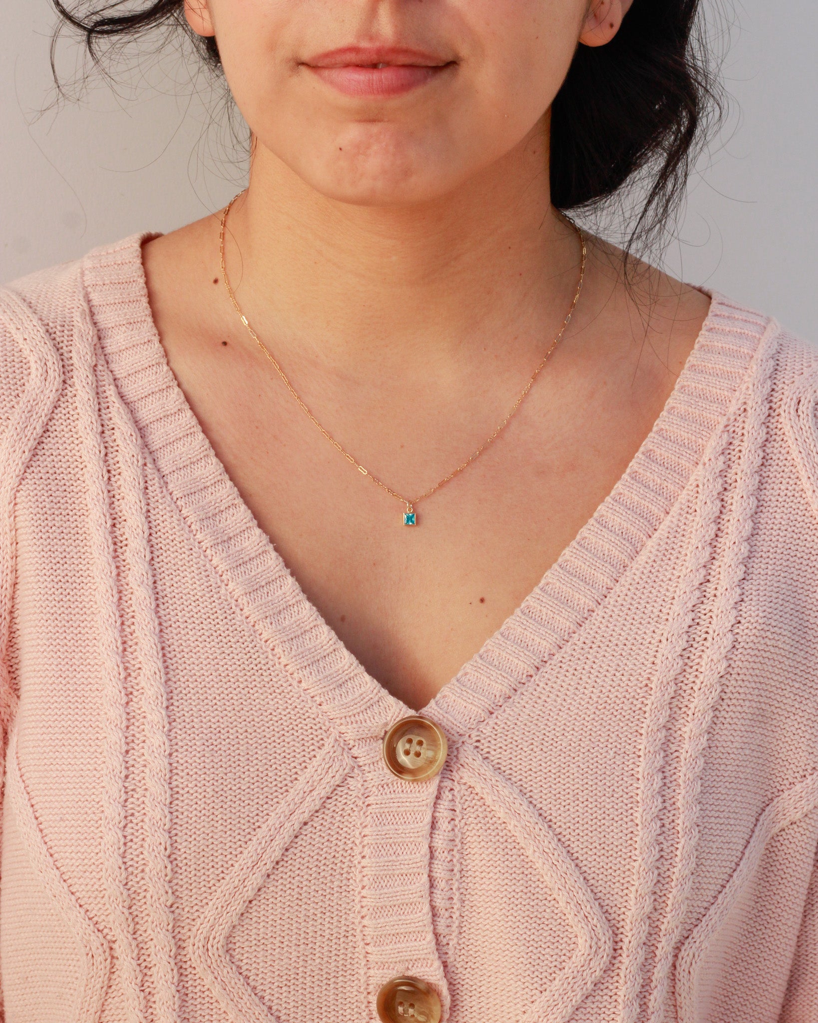 4mm Cassia Square Birthstone Charm