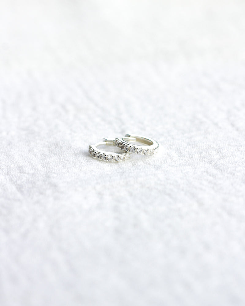 Kelsey 10.5mm Pave Hoop Earrings