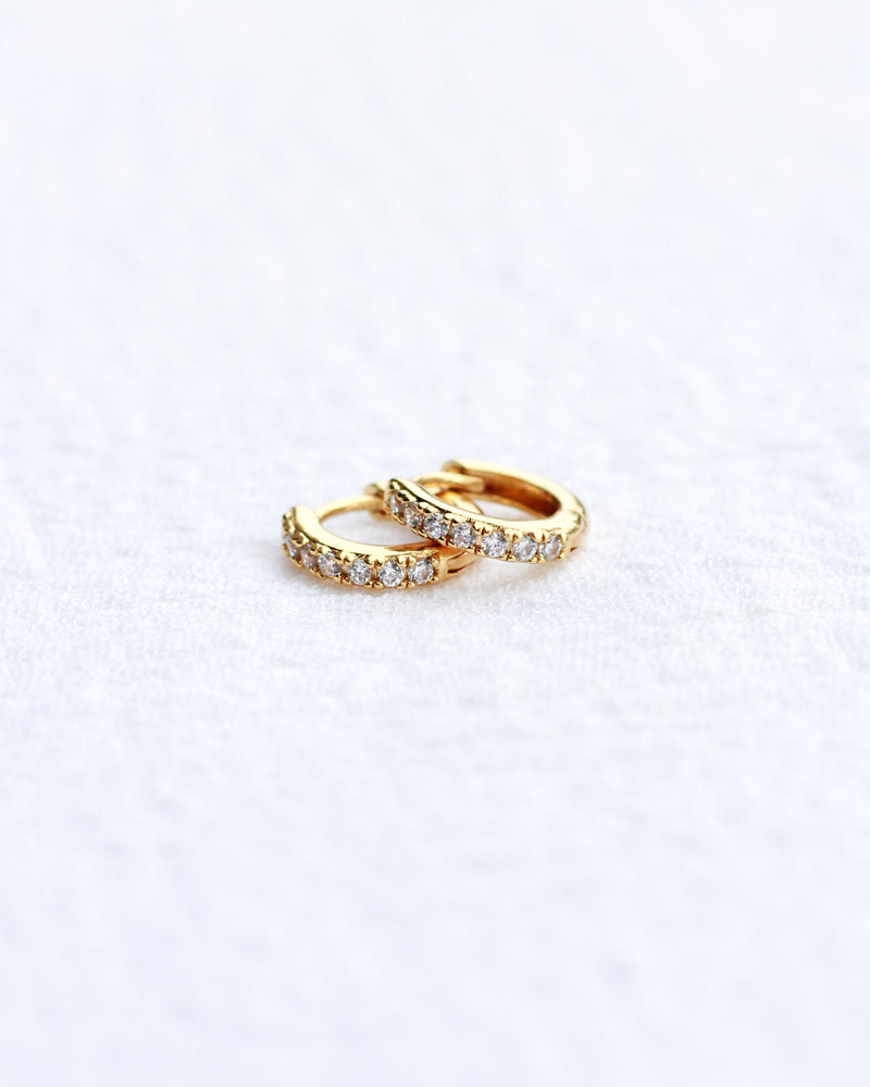 Kelsey 10.5mm Pave Hoop Earrings