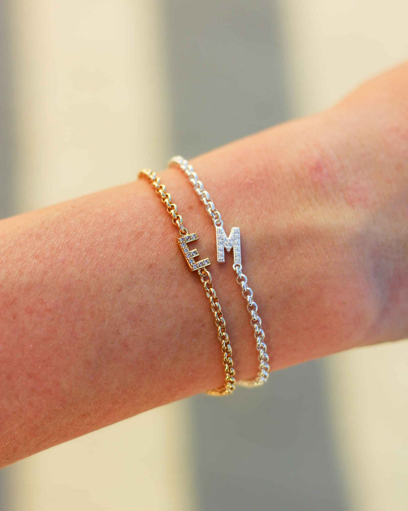 Addicot Pave Letter Bracelet