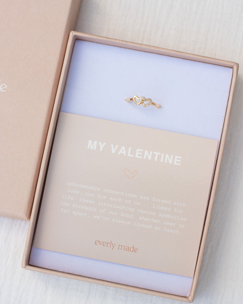 Linked Hearts CZ Ring • My Valentine