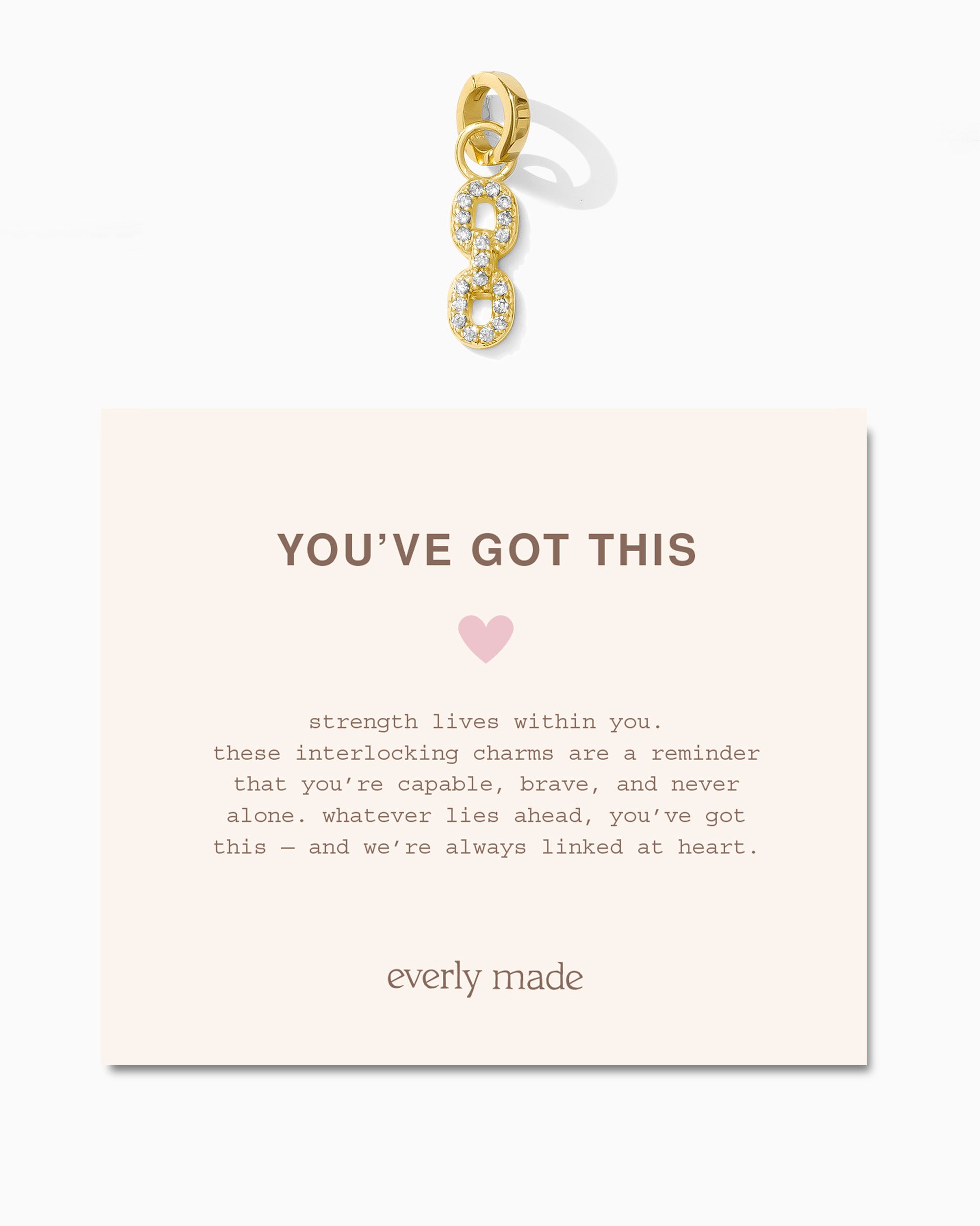 Pavé Linked Clarke Charm • You've Got This
