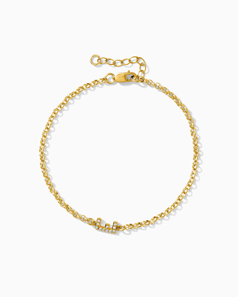 Addicot Pave Letter Bracelet