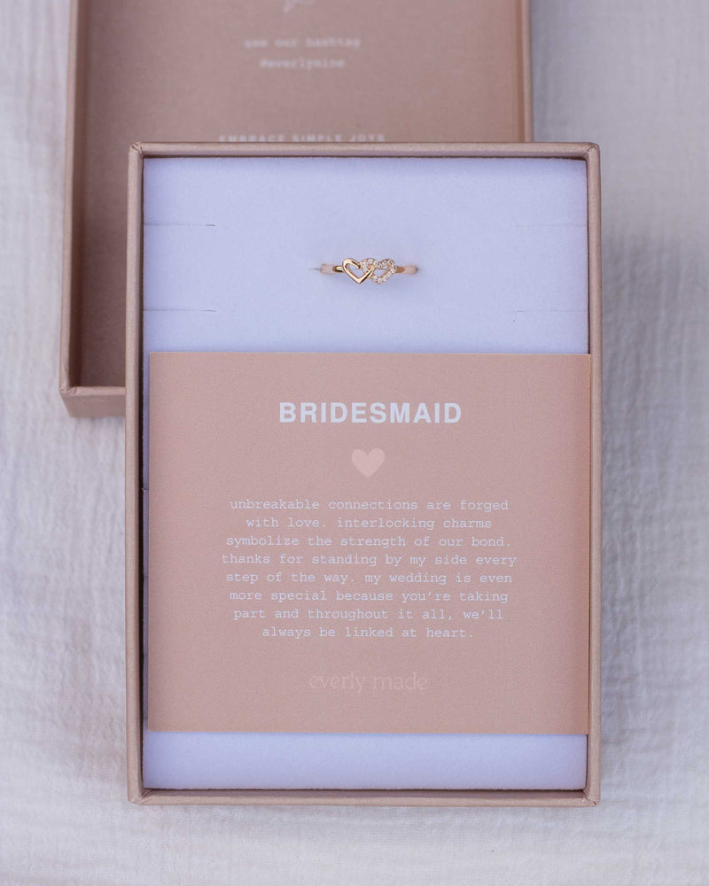 Linked Hearts CZ Ring • Bridesmaid