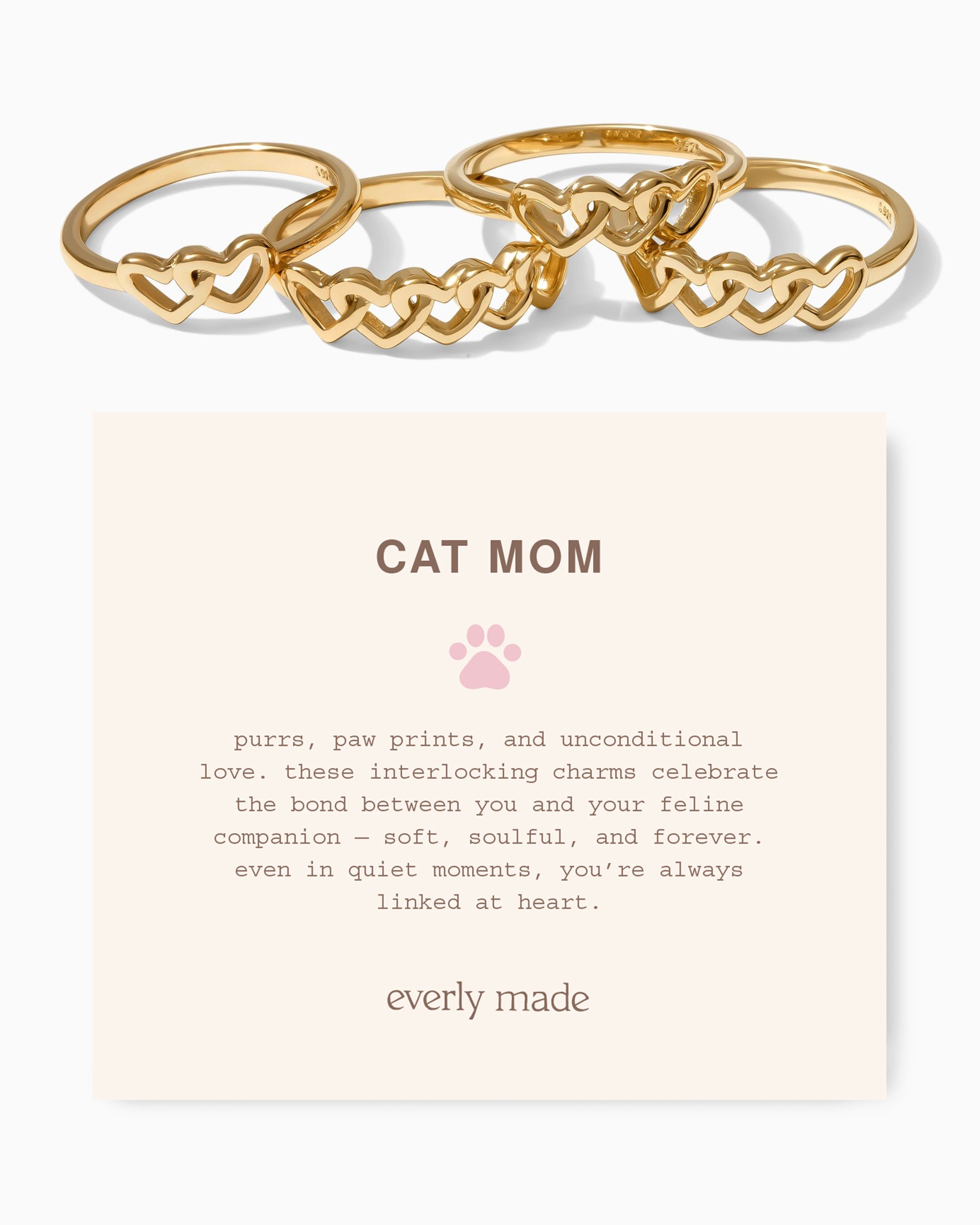 Linked Hearts Ring • Cat Mom