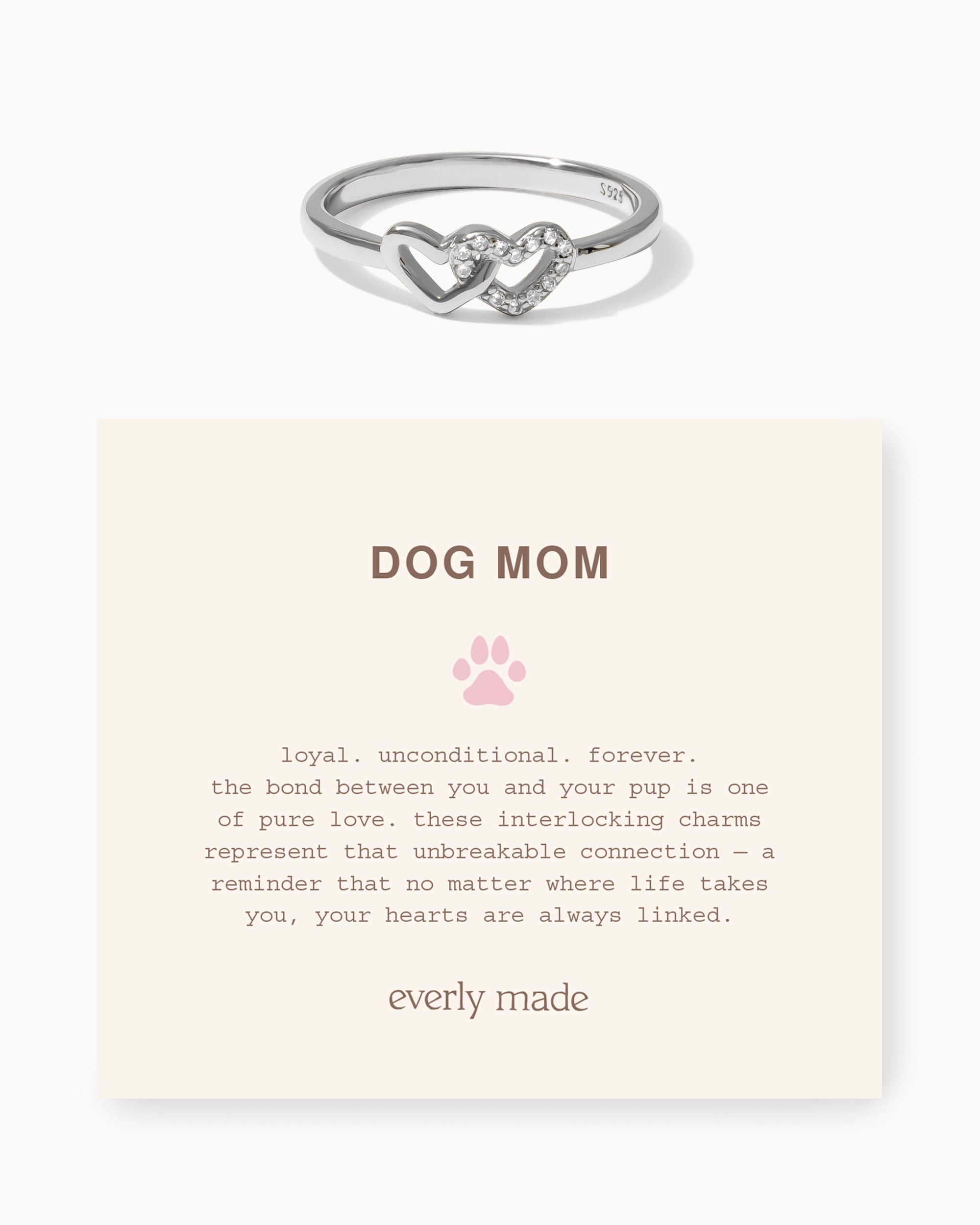 Linked Hearts CZ Ring • Dog Mom (Final Sale)