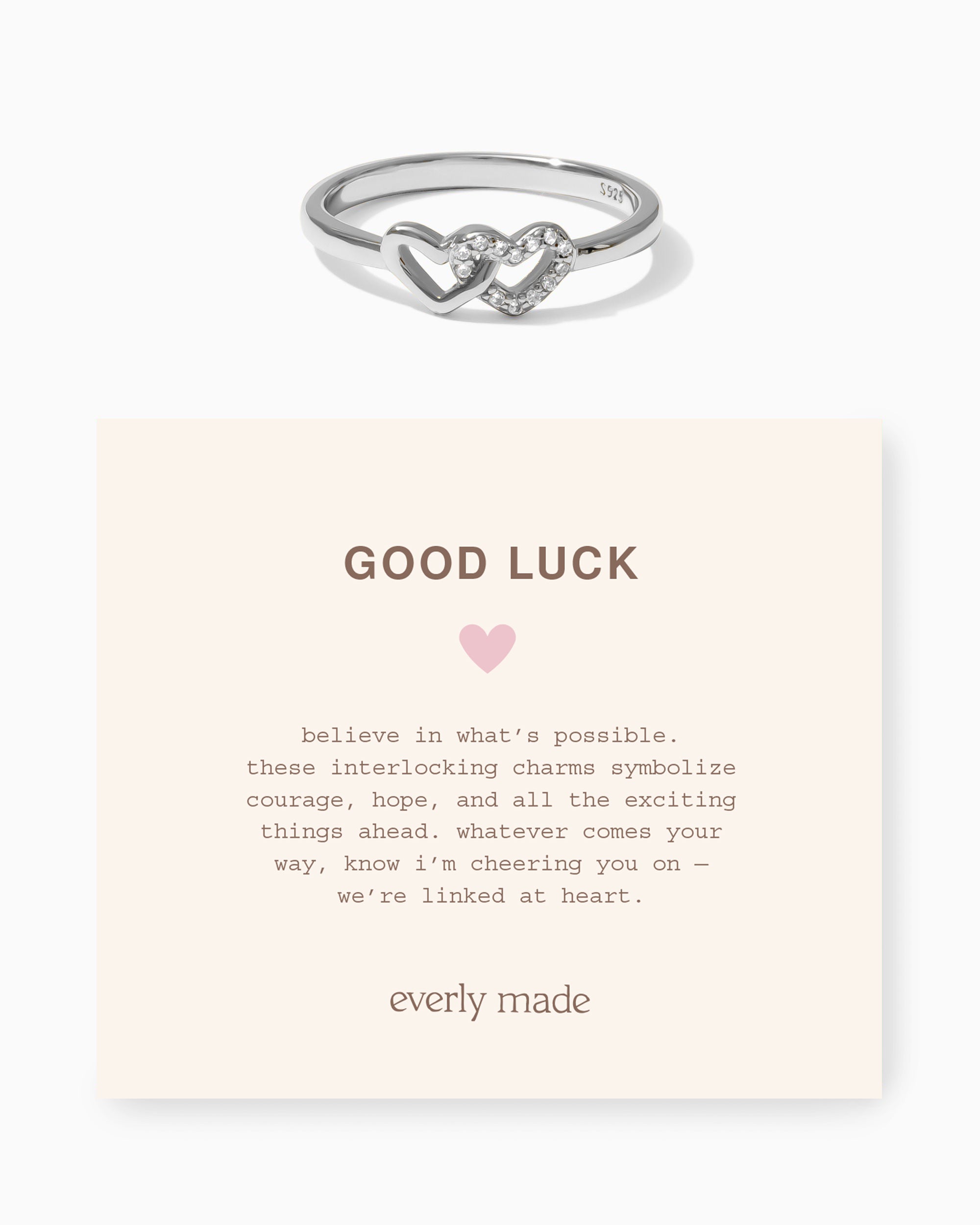 Linked Hearts CZ Ring • Good Luck (Final Sale)