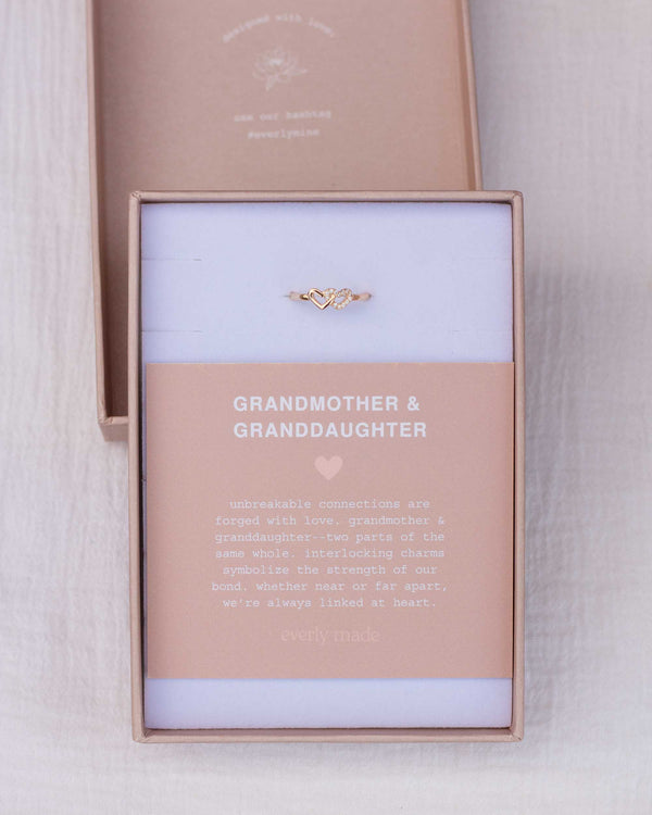 Linked Hearts CZ Ring • Grandmother & Granddaughter
