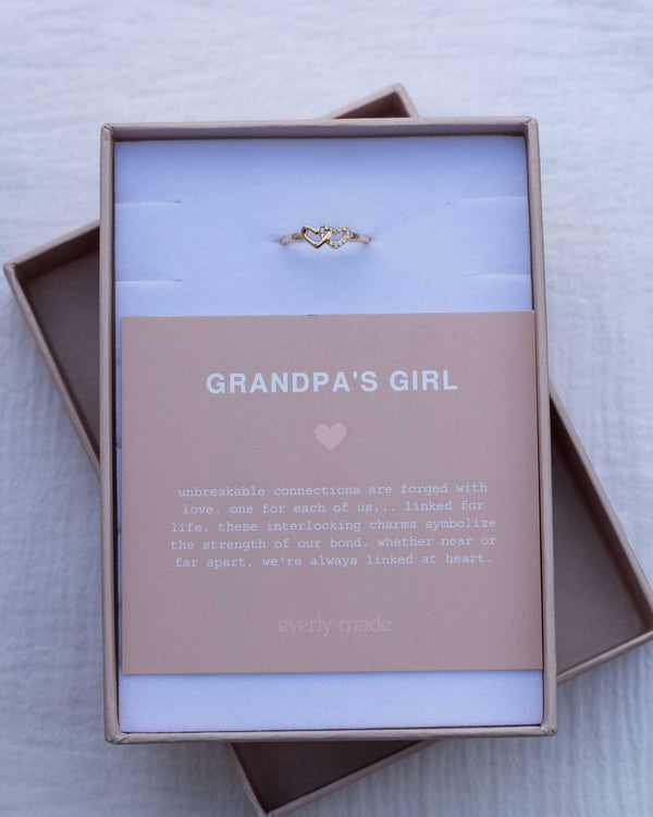 Linked Hearts CZ Ring • Grandpa's Girl