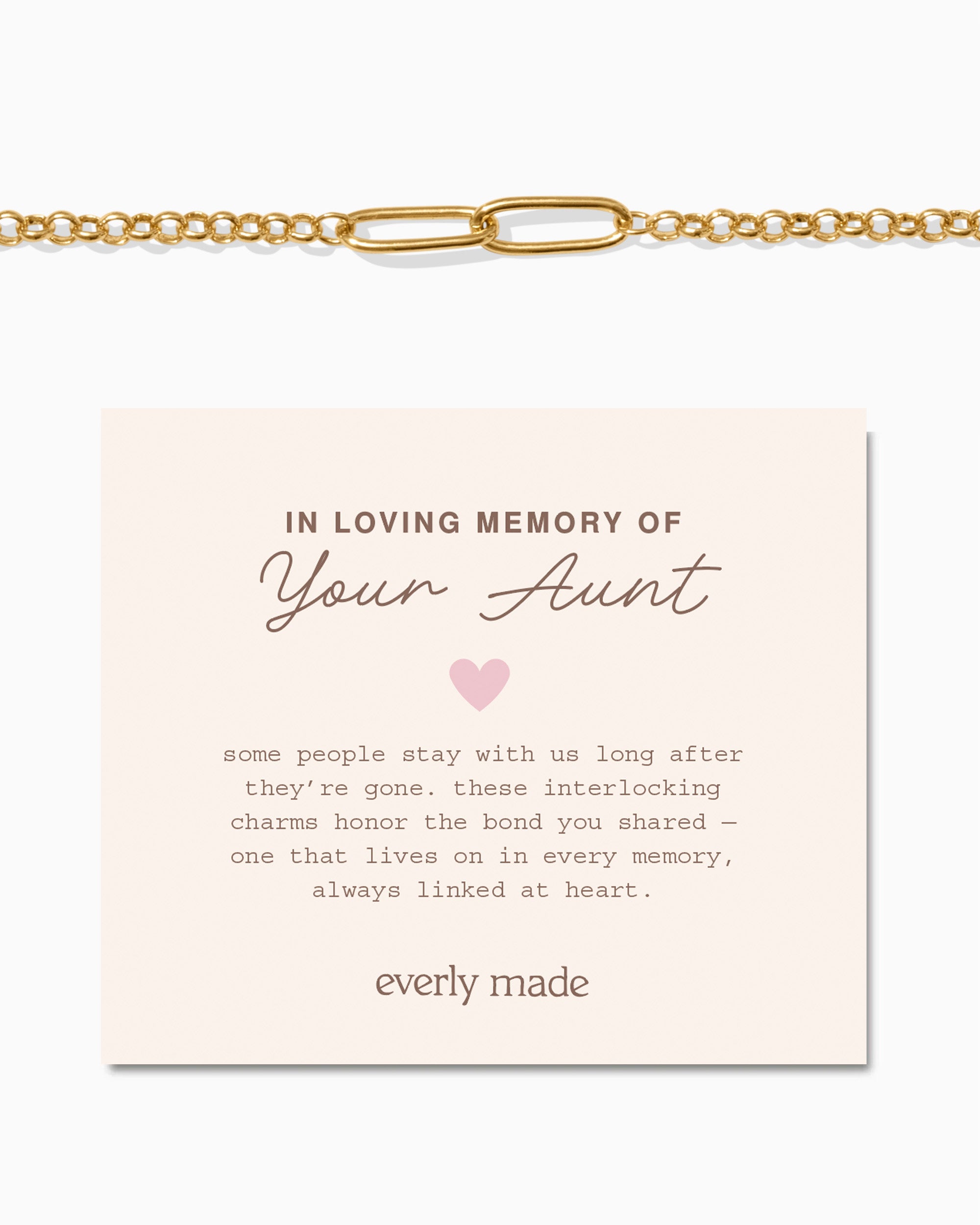 Linked Bracelet • In Loving Memory of your Aunt