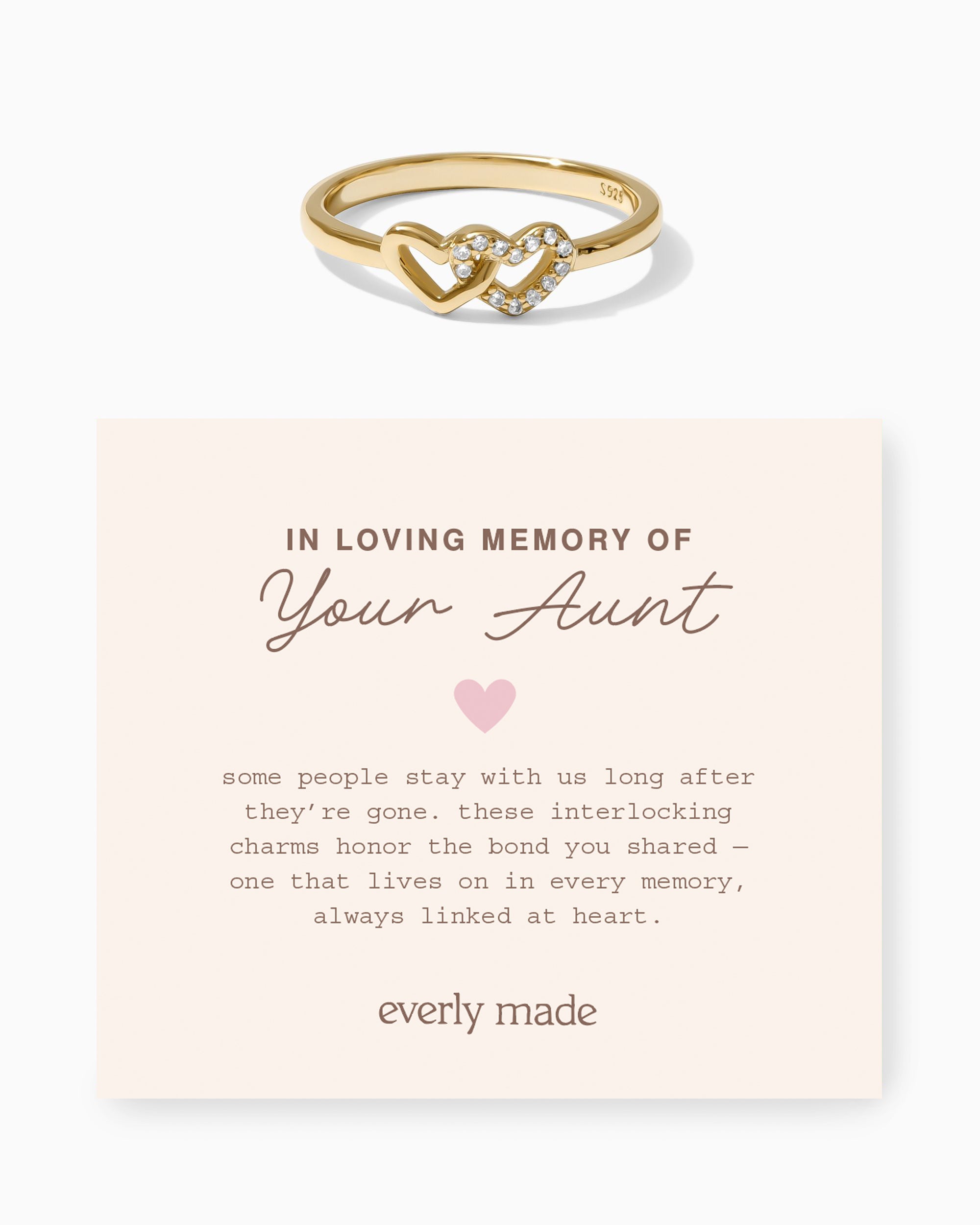 Linked Hearts CZ Ring • In Loving Memory of your Aunt (Final Sale)