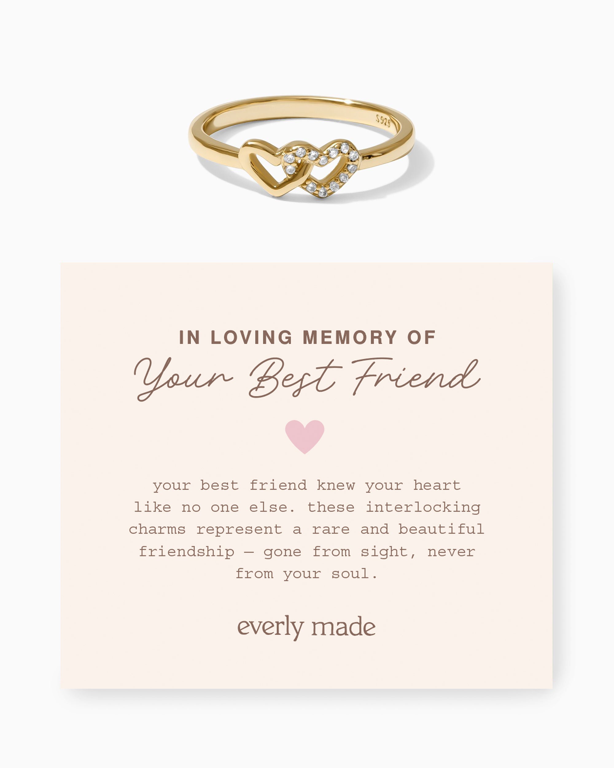 Linked Hearts CZ Ring • In Loving Memory of your Best Friend (Final Sale)