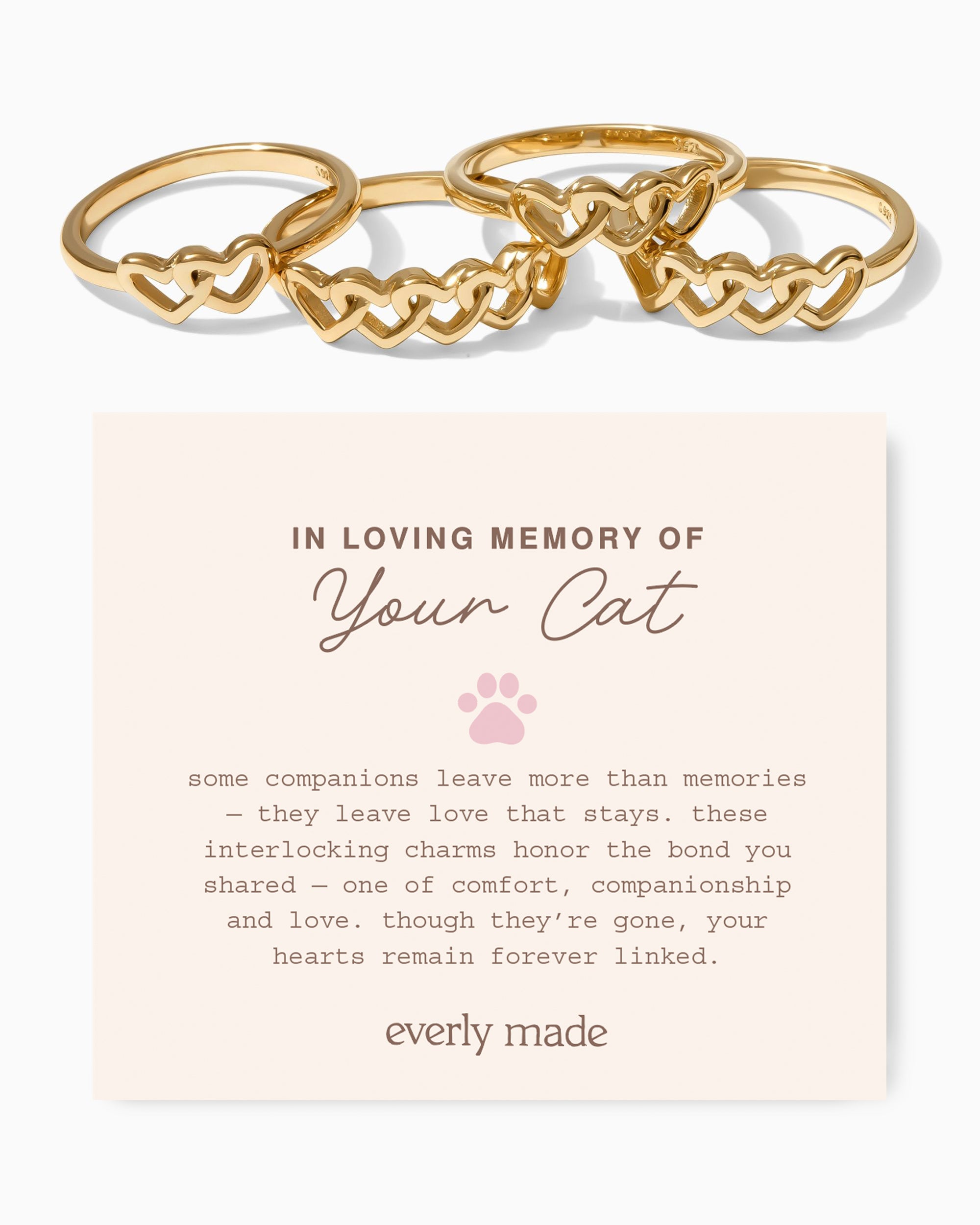 Linked Hearts Ring • In Loving Memory of your Cat