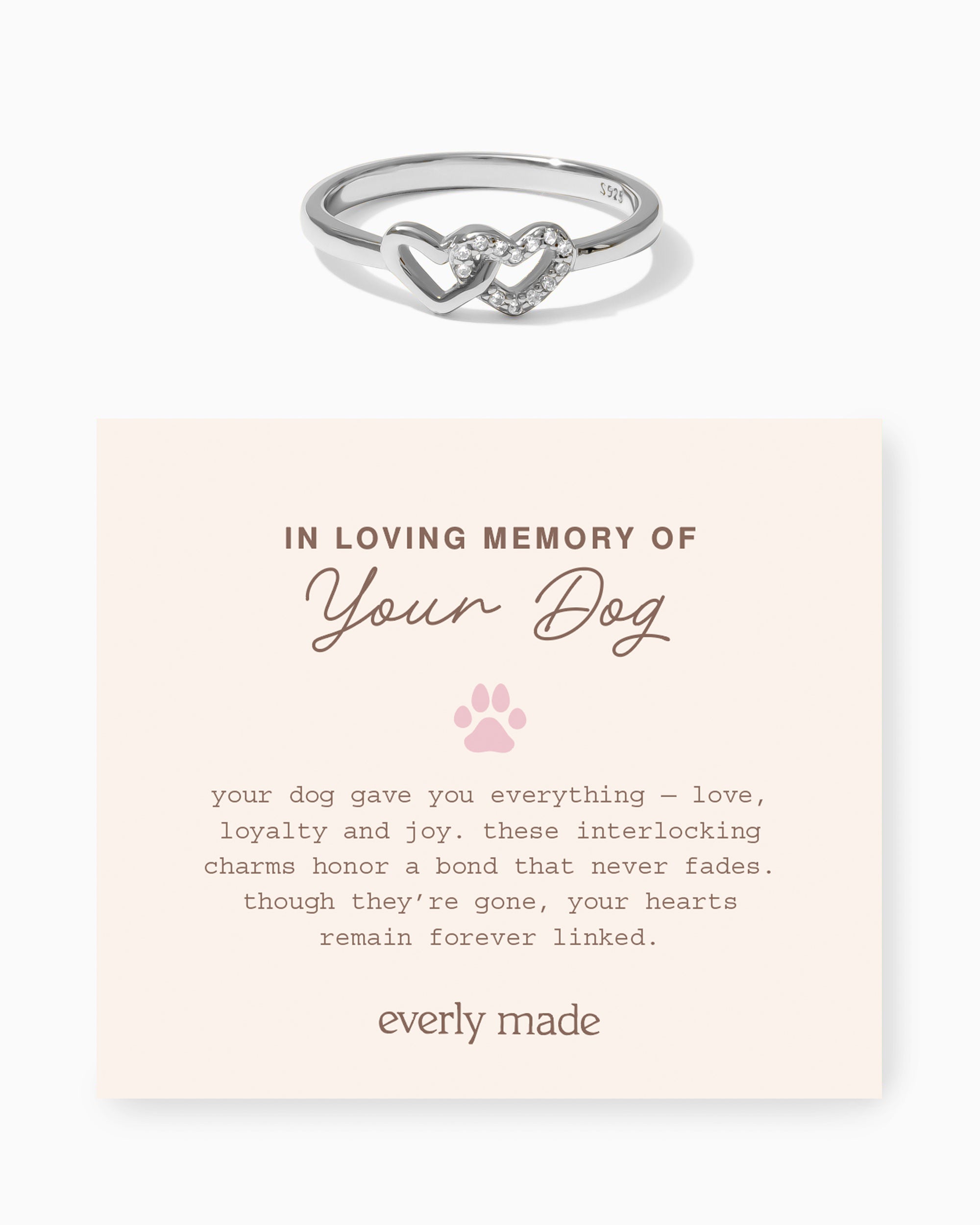 Linked Hearts CZ Ring • In Loving Memory of your Dog (Final Sale)