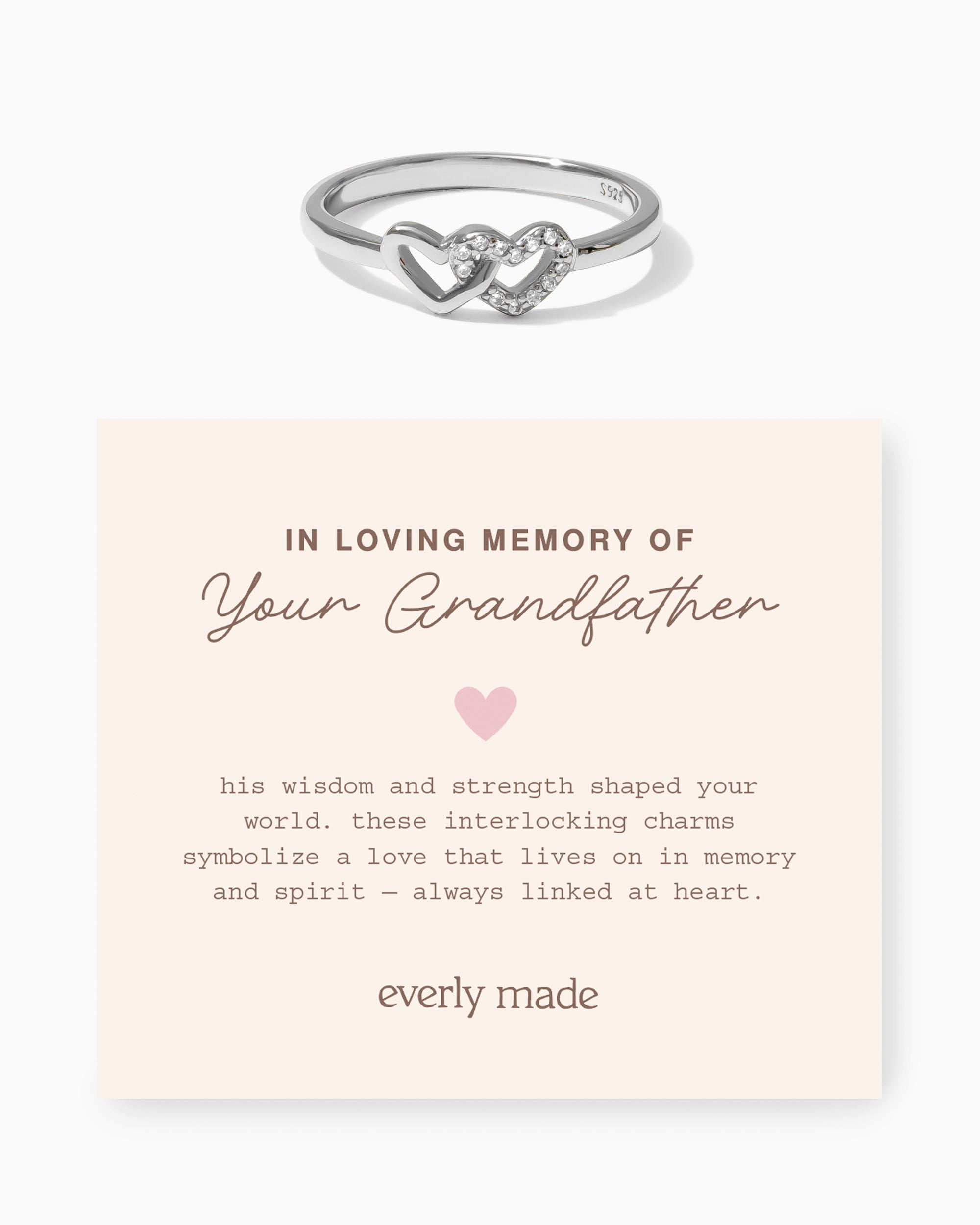 Linked Hearts CZ Ring • In Loving Memory of your Grandfather (Final Sale)