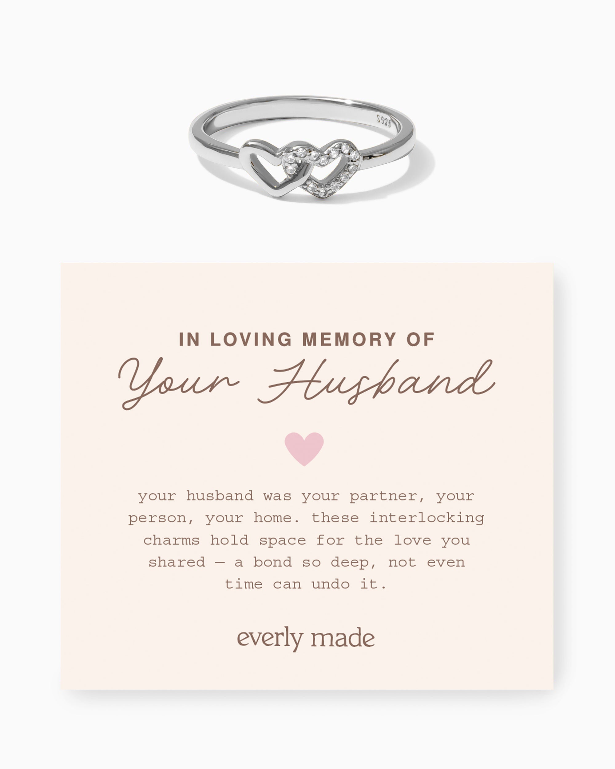 Linked Hearts CZ Ring • In Loving Memory of your Husband (Final Sale)