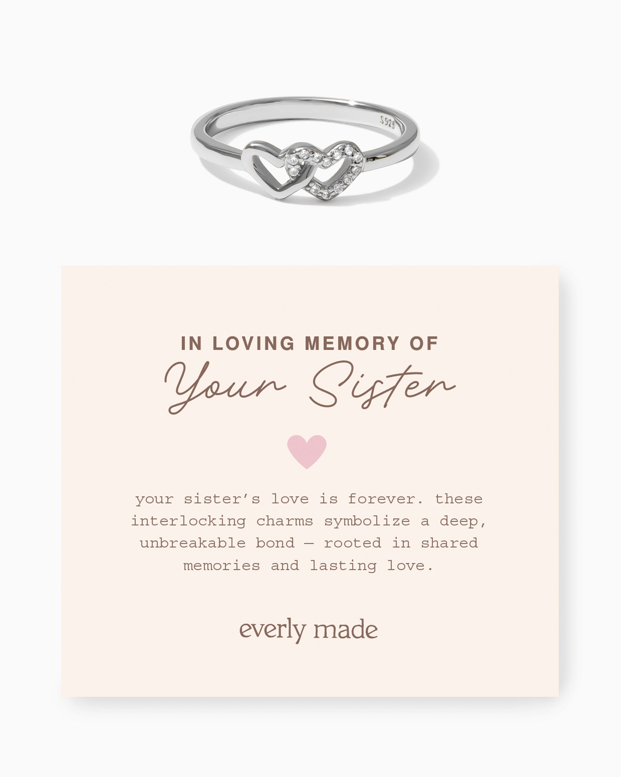 Linked Hearts CZ Ring • In Loving Memory of your Sister (Final Sale)