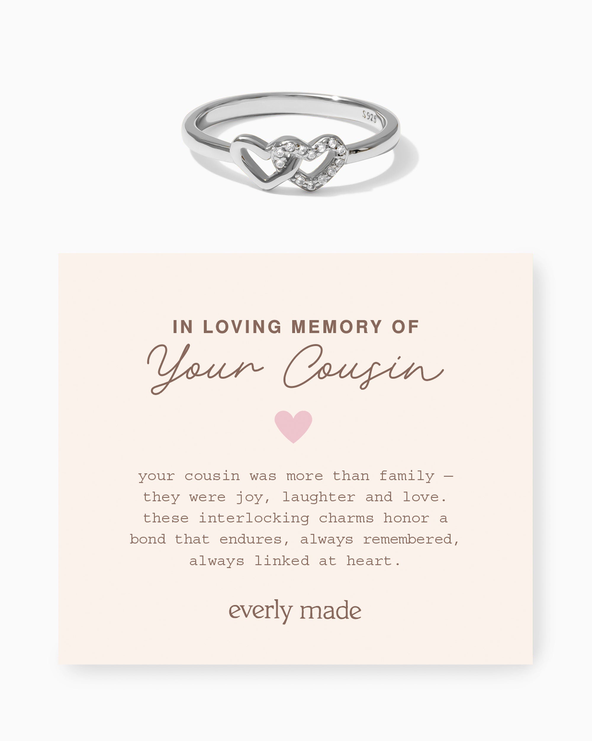 Linked Hearts CZ Ring • In Loving Memory of your Cousin (Final Sale)