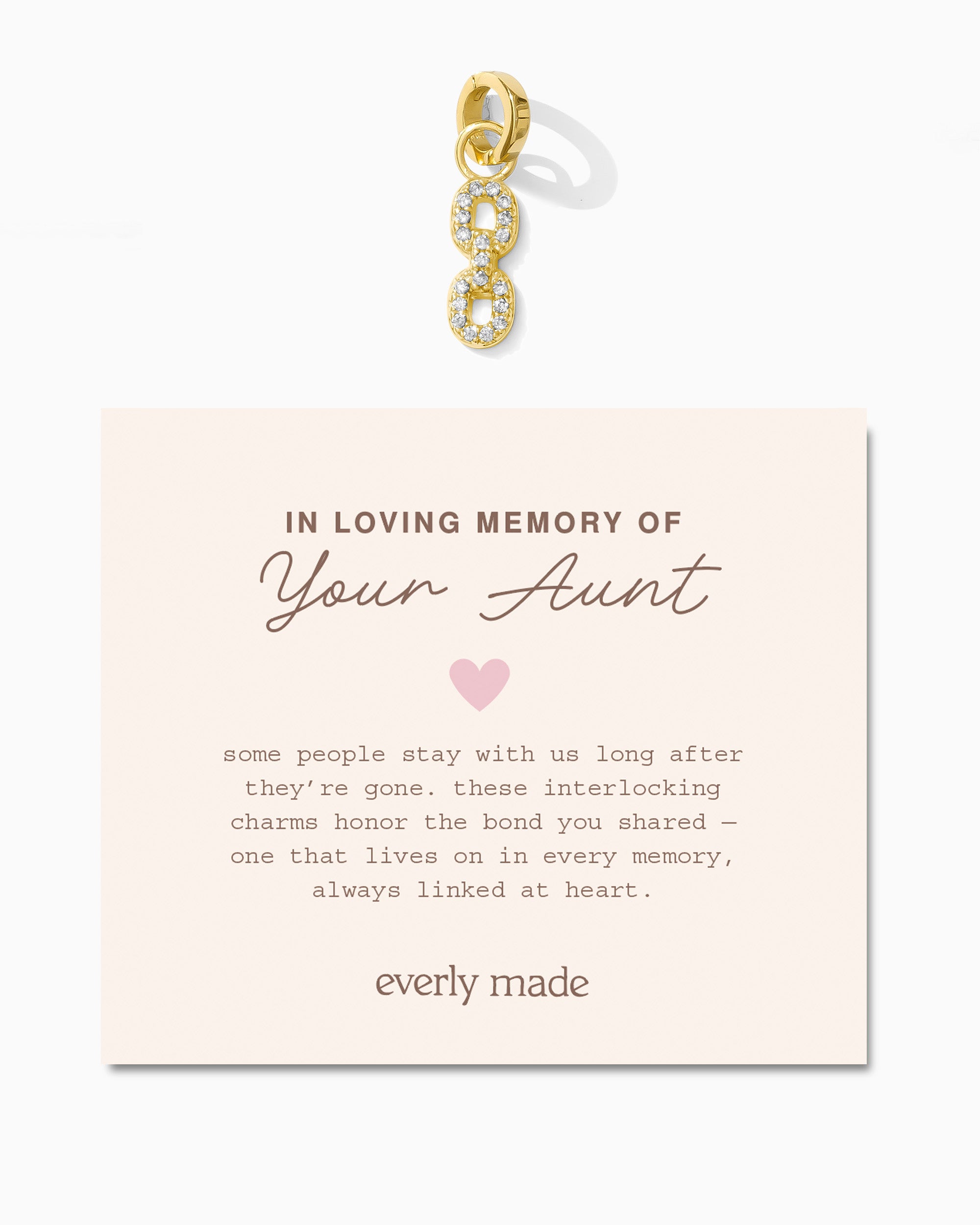 Pavé Linked Clarke Charm • In Loving Memory of Your Aunt