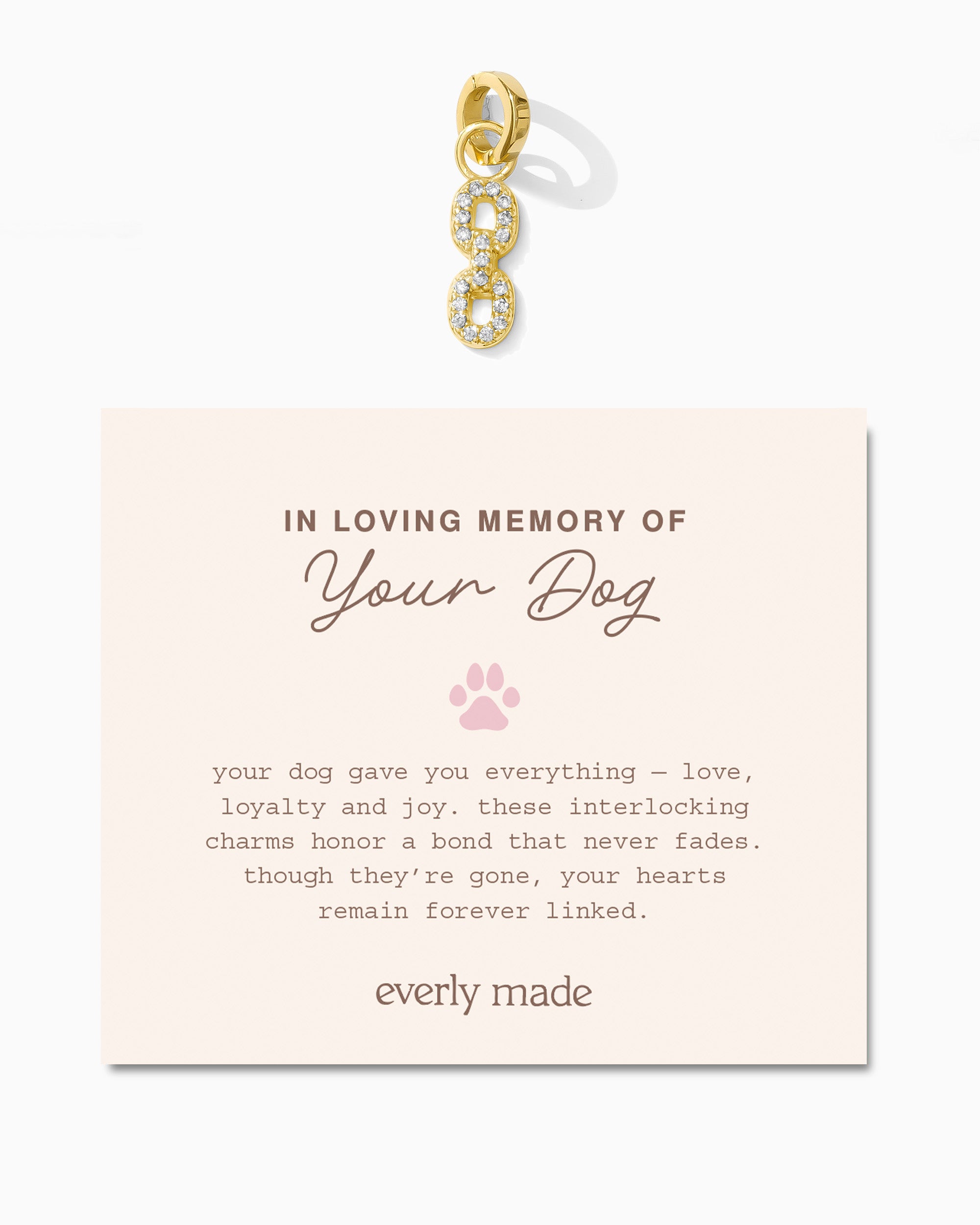 Pavé Linked Clarke Charm • In Loving Memory of Your Dog