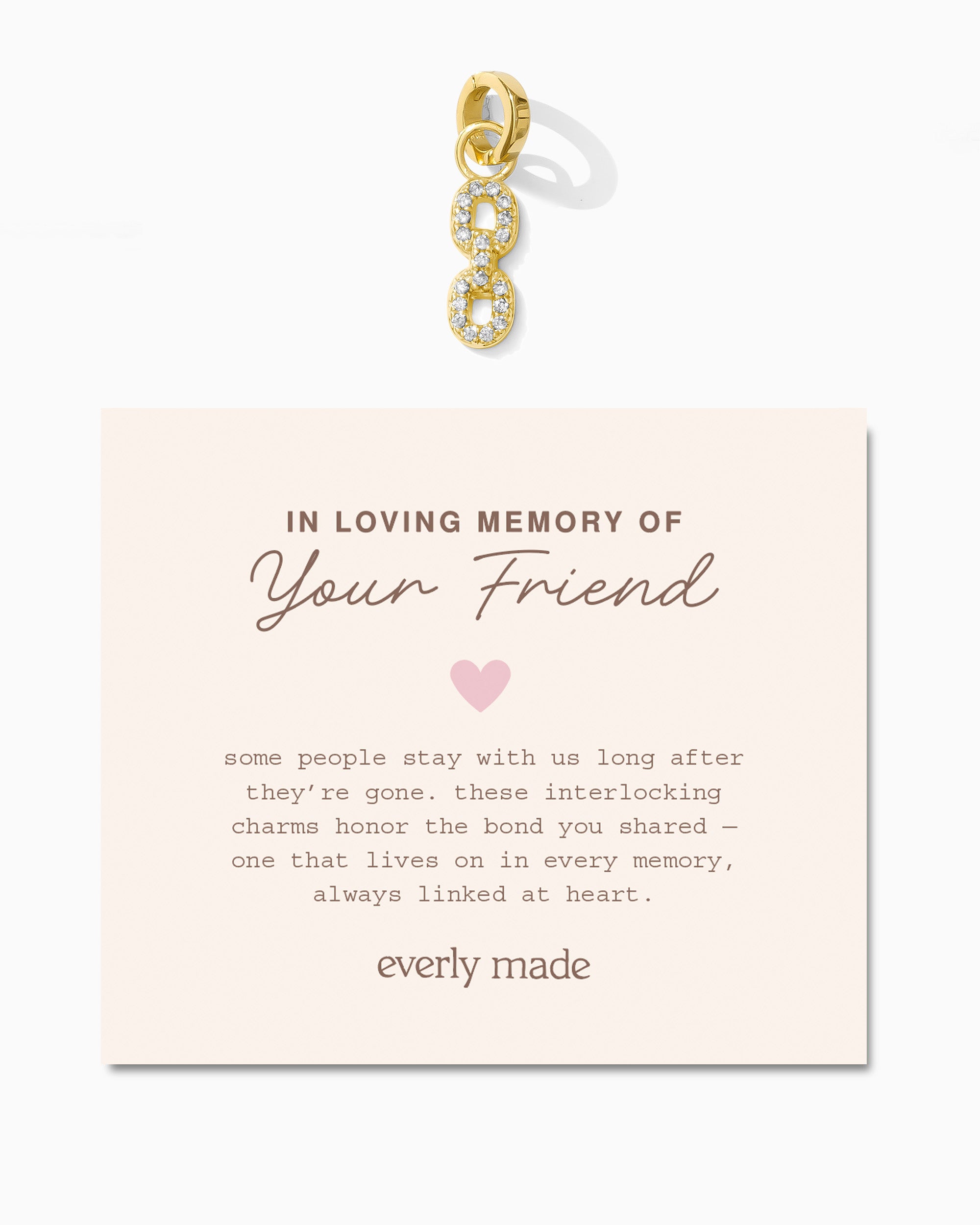 Pavé Linked Clarke Charm • In Loving Memory of Your Friend