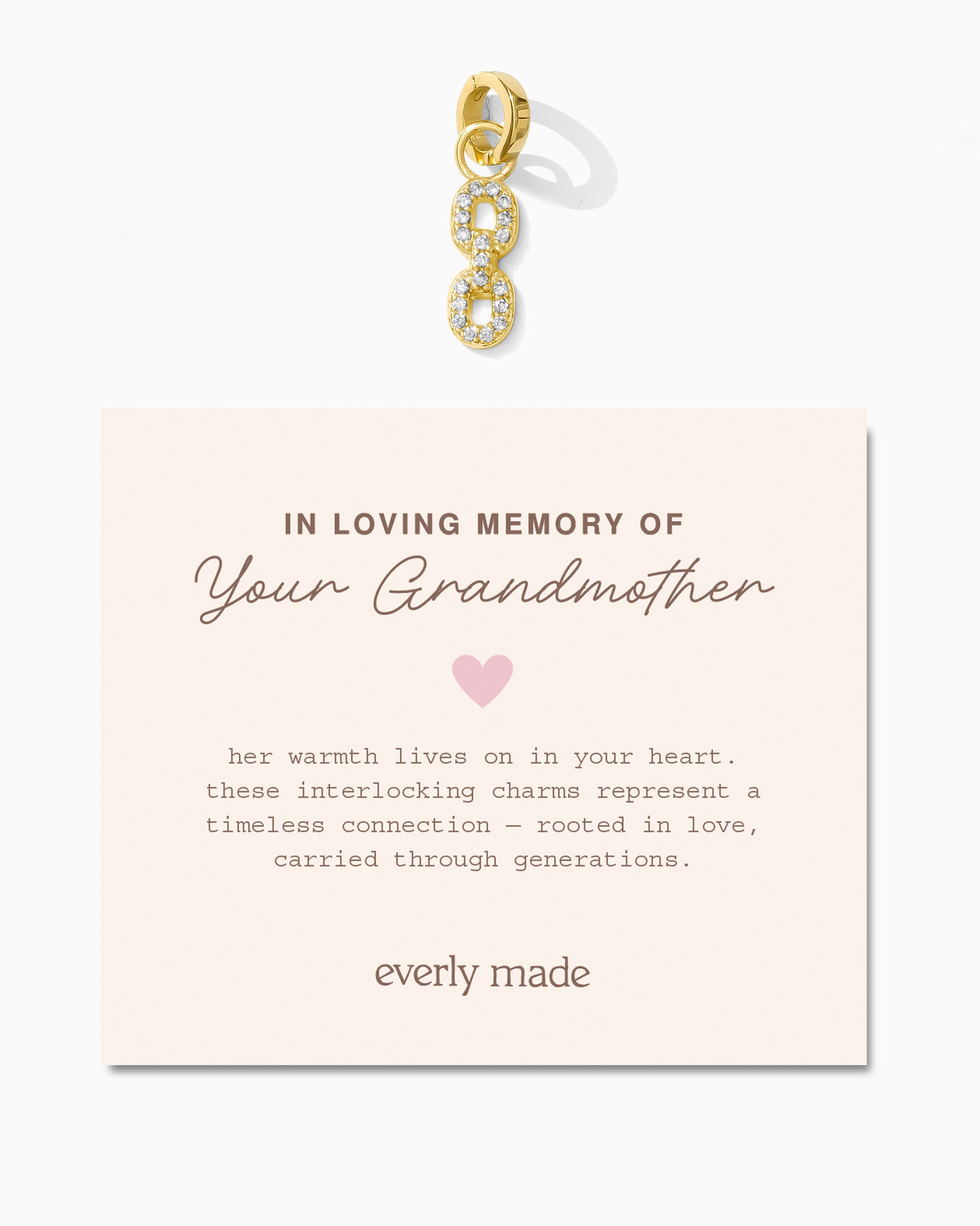 Pavé Linked Clarke Charm • In Loving Memory of Your Grandmother