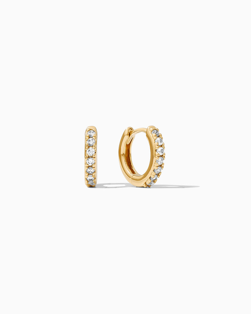 Kelsey 10.5mm Pave Hoop Earrings